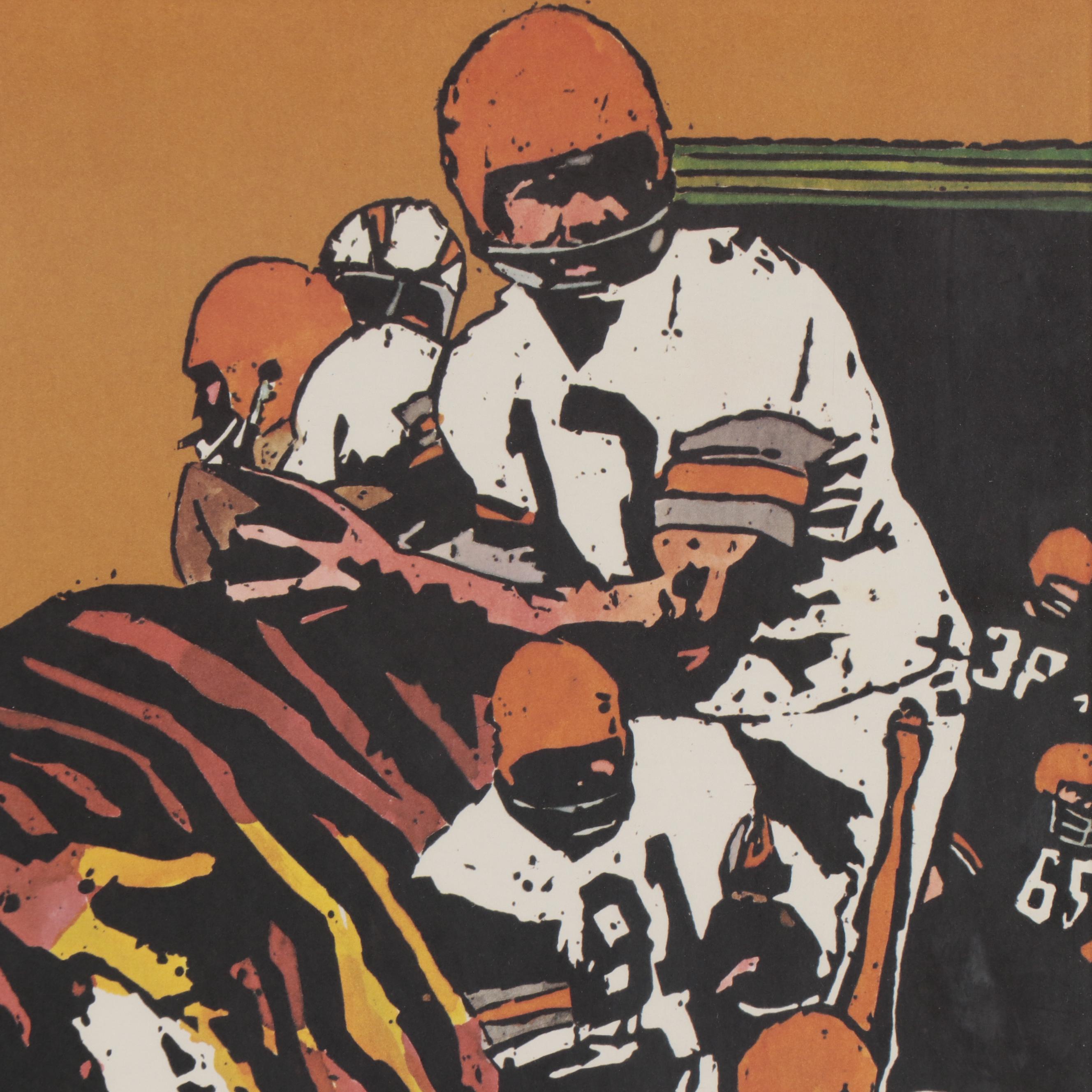 1970 Paul Brown Hall of Fame Owner and Head Coach Signed  NFL Bengals Poster