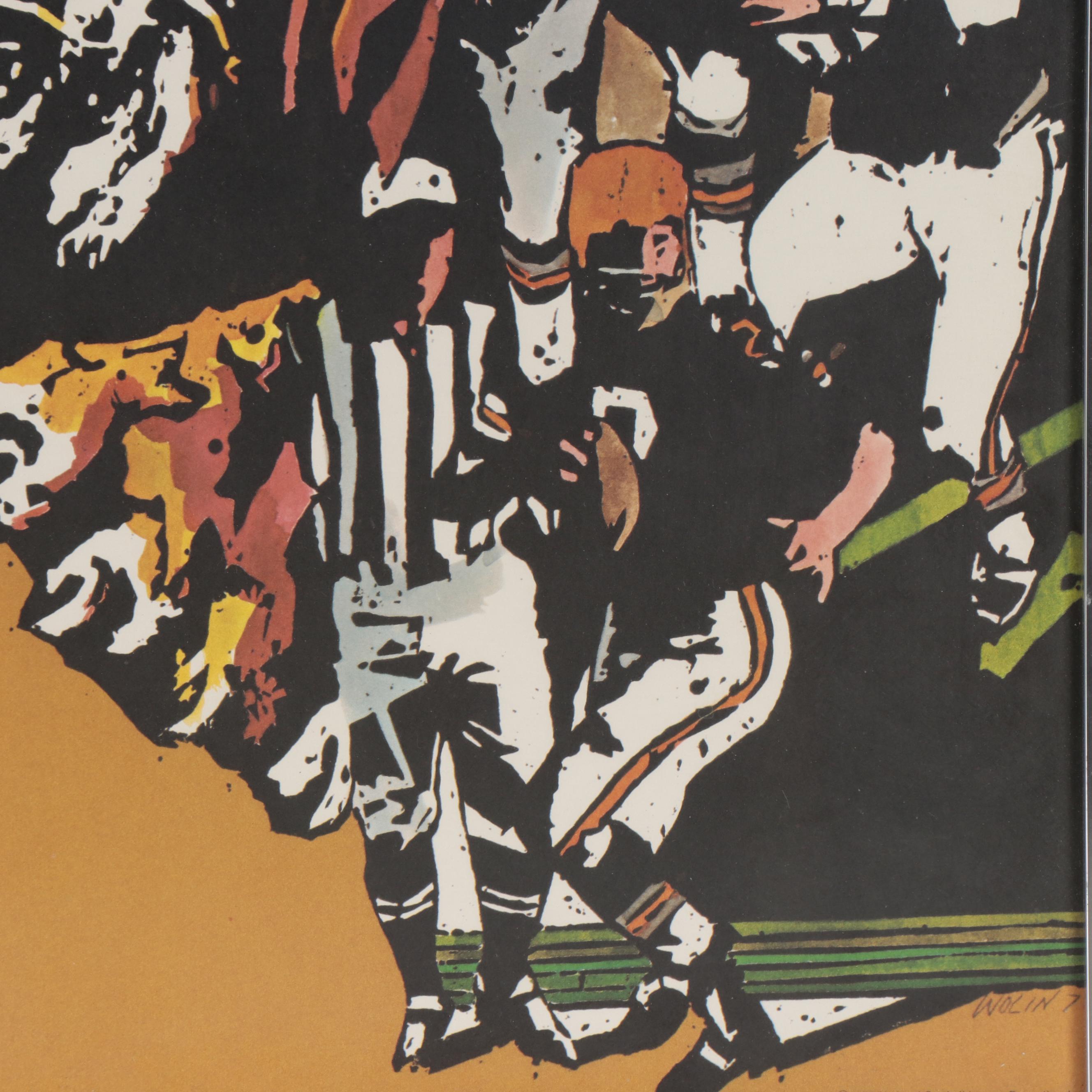 1970 Paul Brown Hall of Fame Owner and Head Coach Signed  NFL Bengals Poster