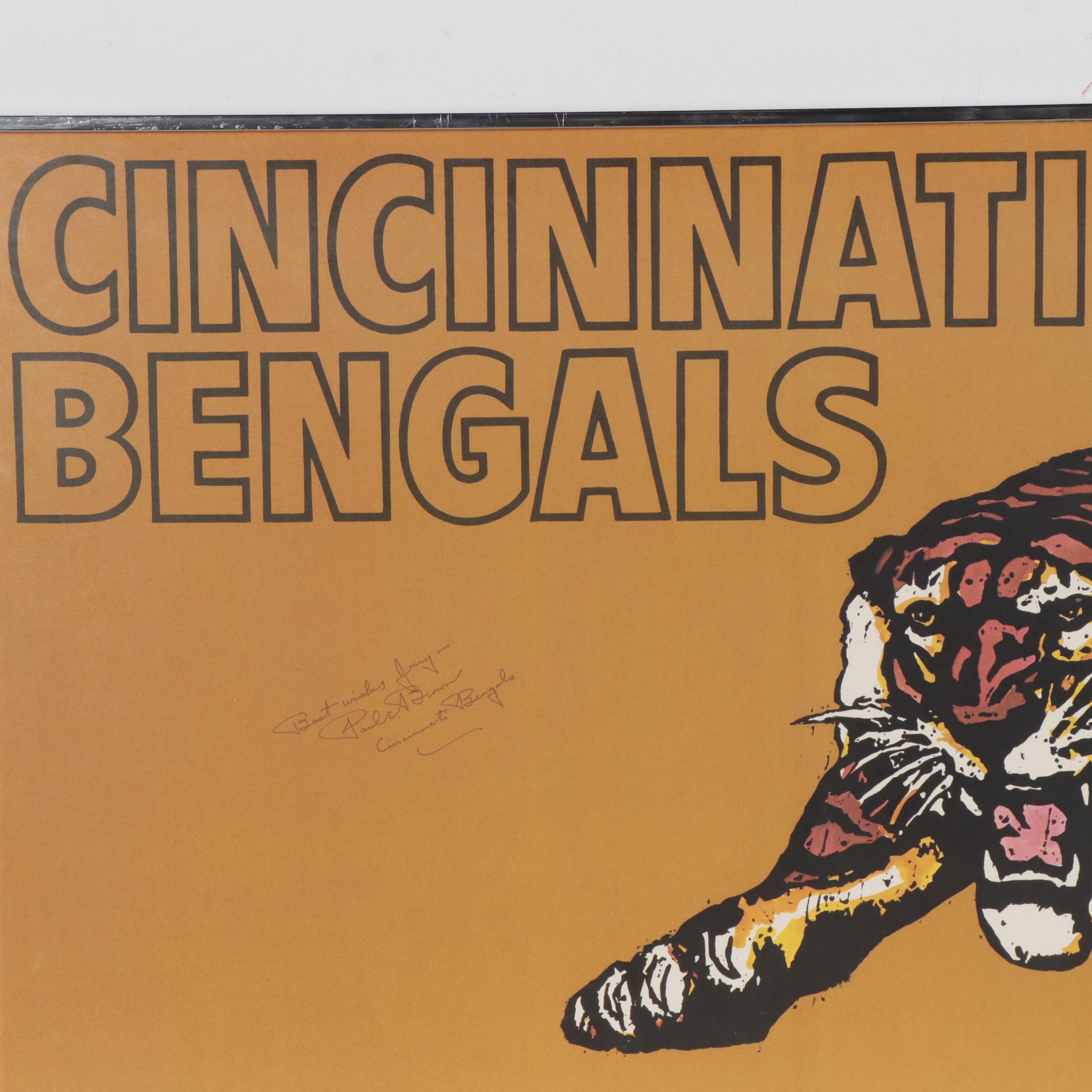 1970 Paul Brown Hall of Fame Owner and Head Coach Signed  NFL Bengals Poster
