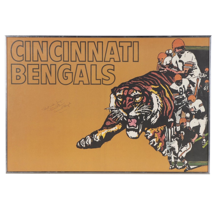 1970 Paul Brown Hall of Fame Owner and Head Coach Signed  NFL Bengals Poster