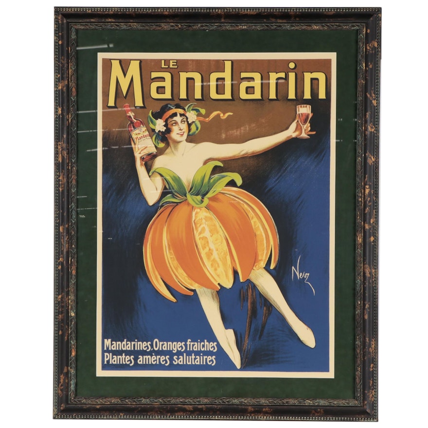 Large-Scale Lithograph Advertisement Poster After Niez "Le Mandarin"