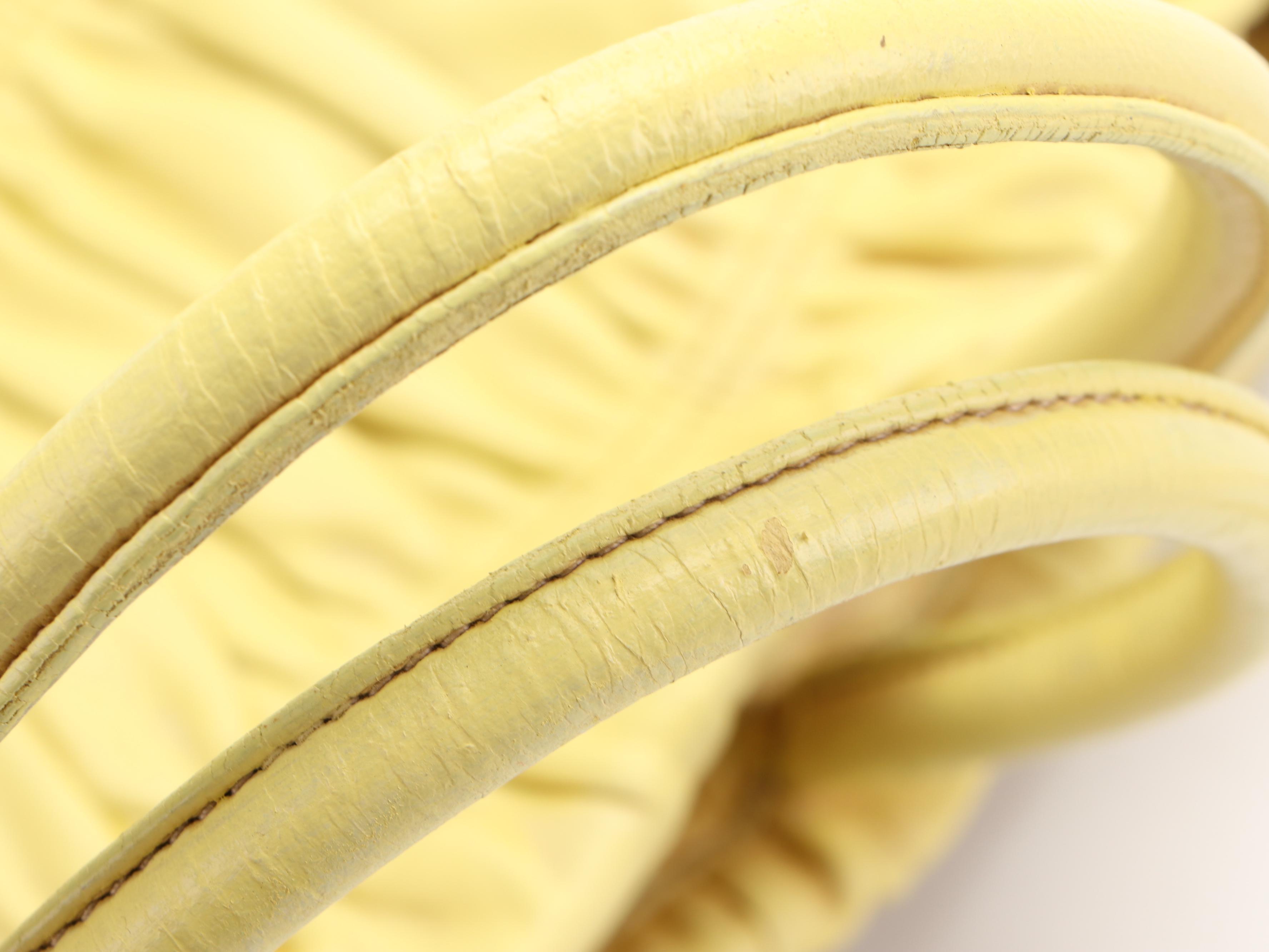 Prada Ruched Bow Bag in Polline Nappa Gaufre Leather