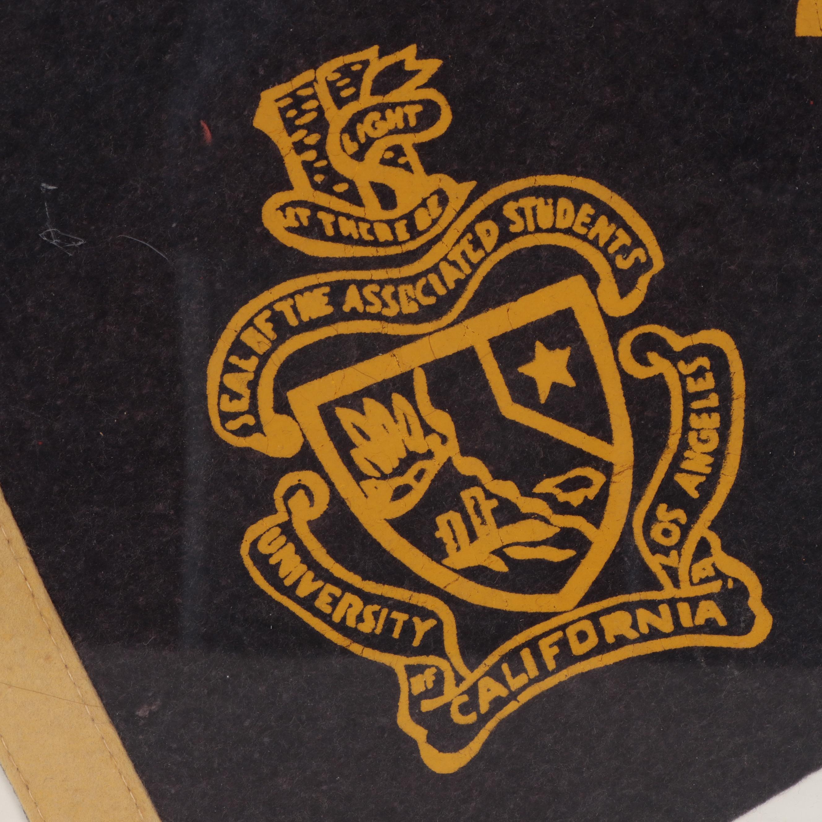 John Wooden Signed UCLA Pennant in Frame