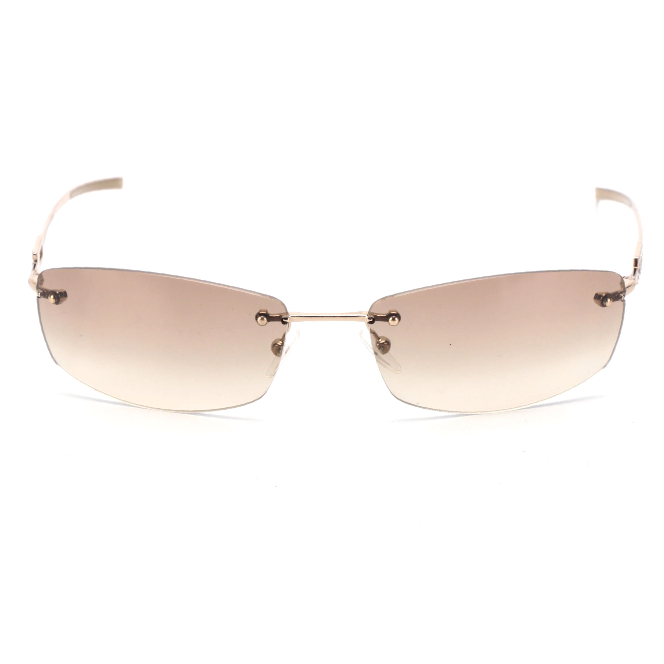 Gucci GG 1784/Strass Sunglasses Oval Brown Gradient Lenses and Crystal Detail