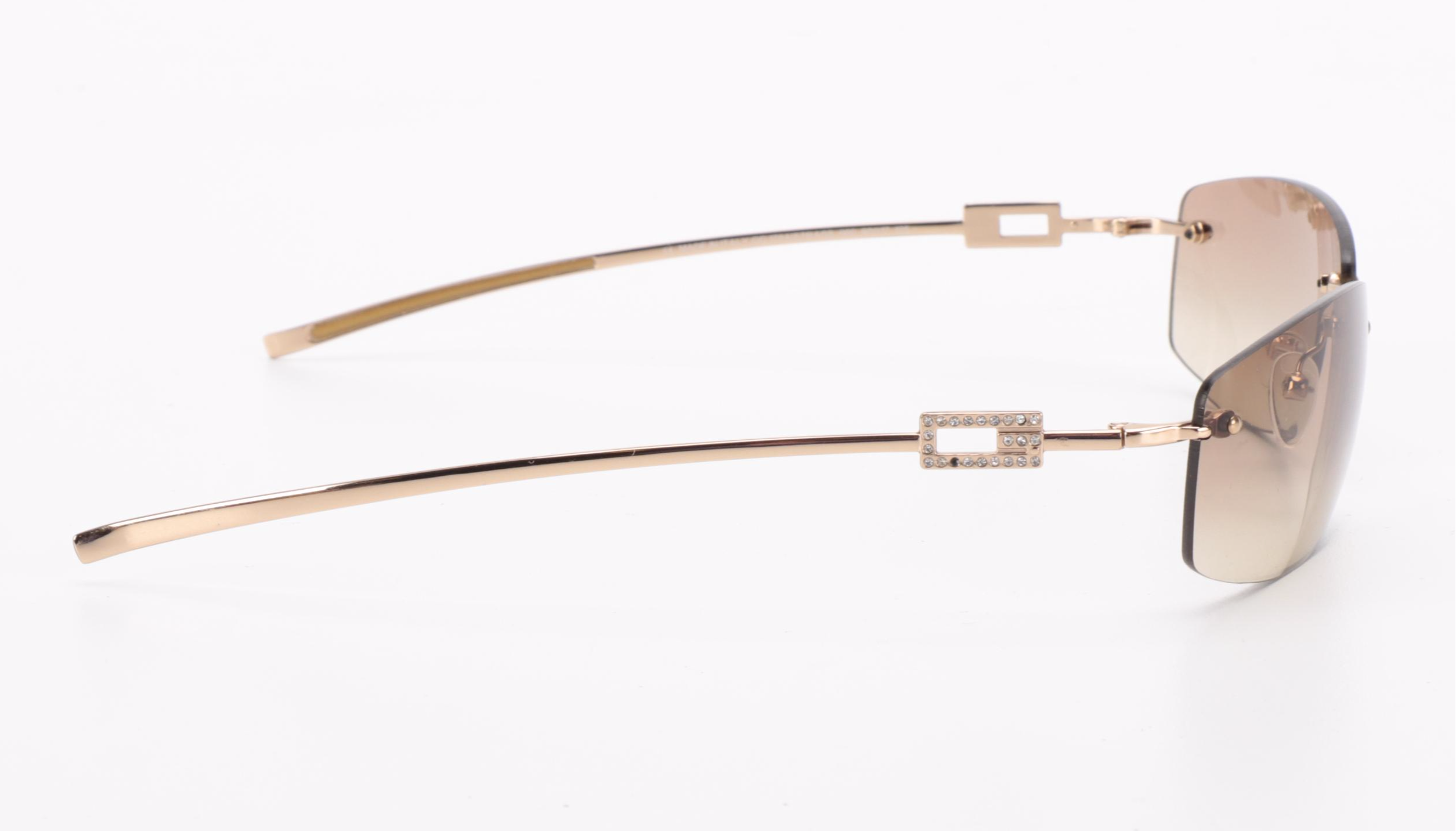 Gucci GG 1784/Strass Sunglasses Oval Brown Gradient Lenses and Crystal Detail