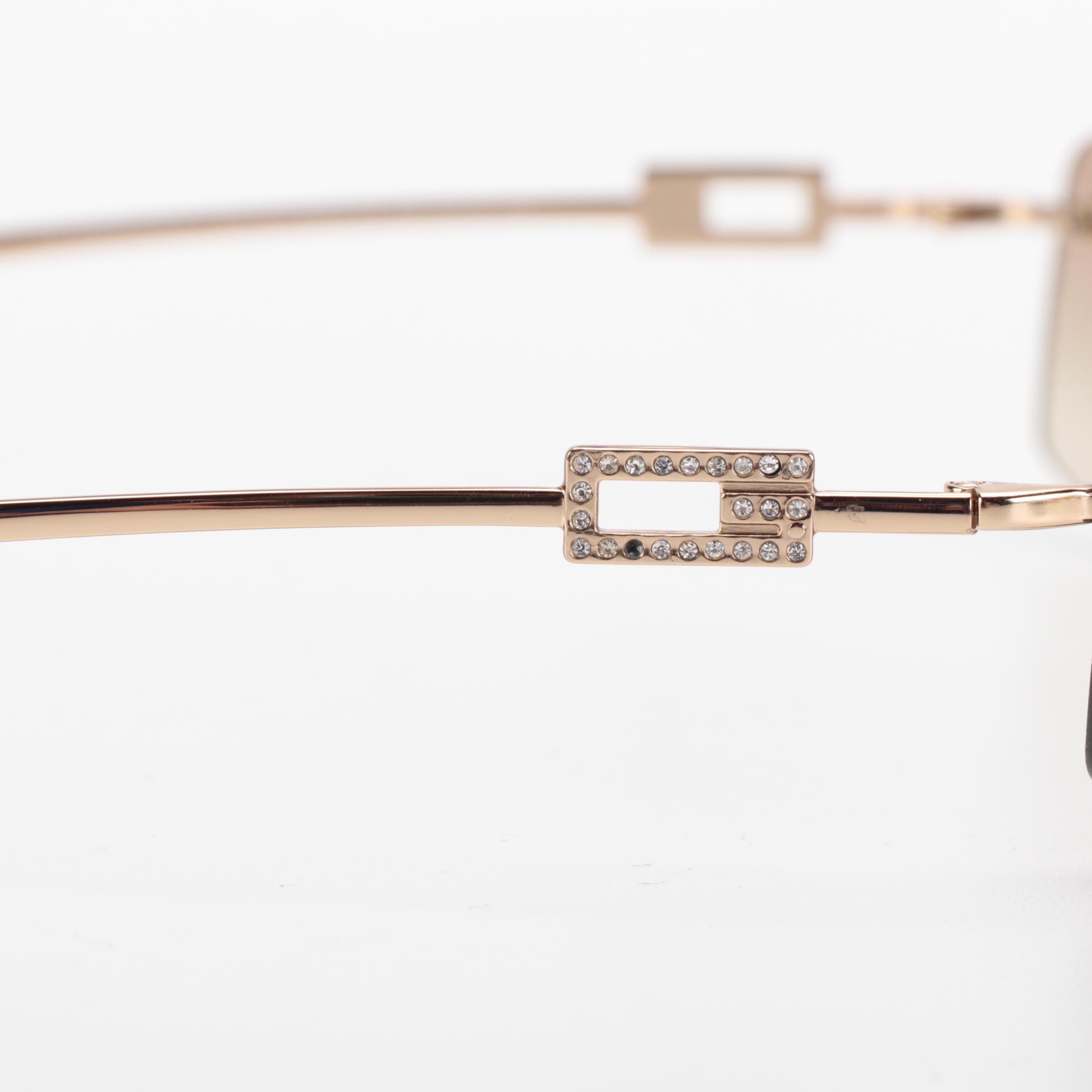 Gucci GG 1784/Strass Sunglasses Oval Brown Gradient Lenses and Crystal Detail