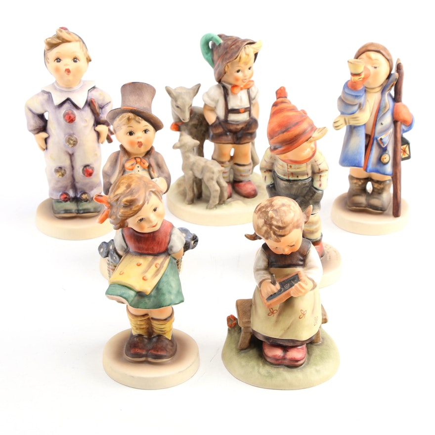 Goebel "March Winds" with Other Porcelain Hummel Figurines
