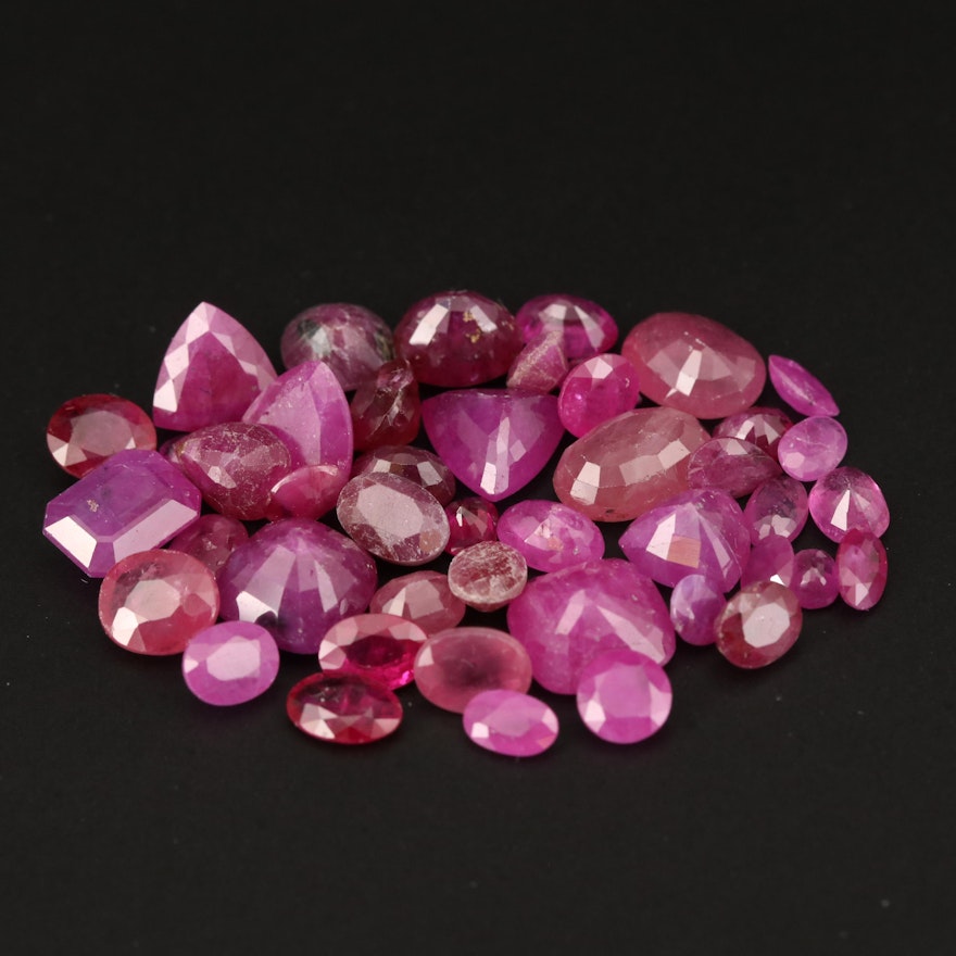 Loose 39.90 CTW Mixed Faceted Ruby