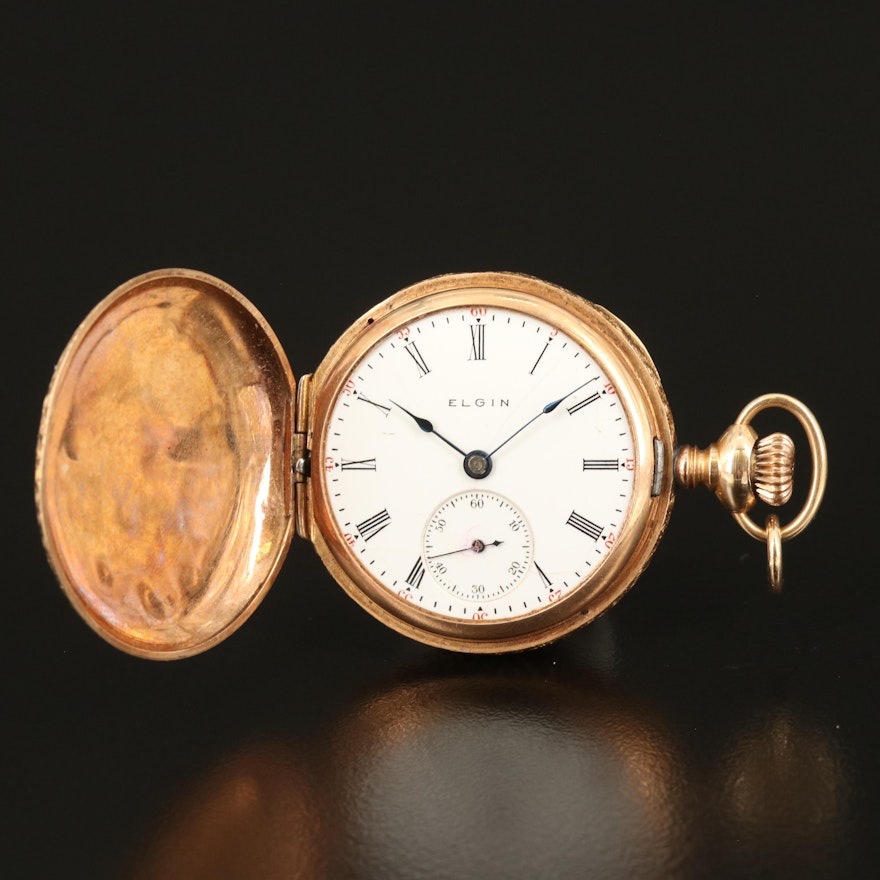 1905 Elgin 14K Hunting Case Pocket Watch