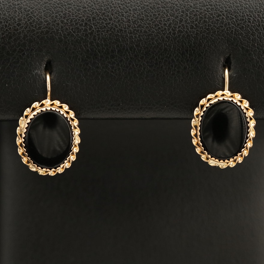 14K Black Onyx Earrings