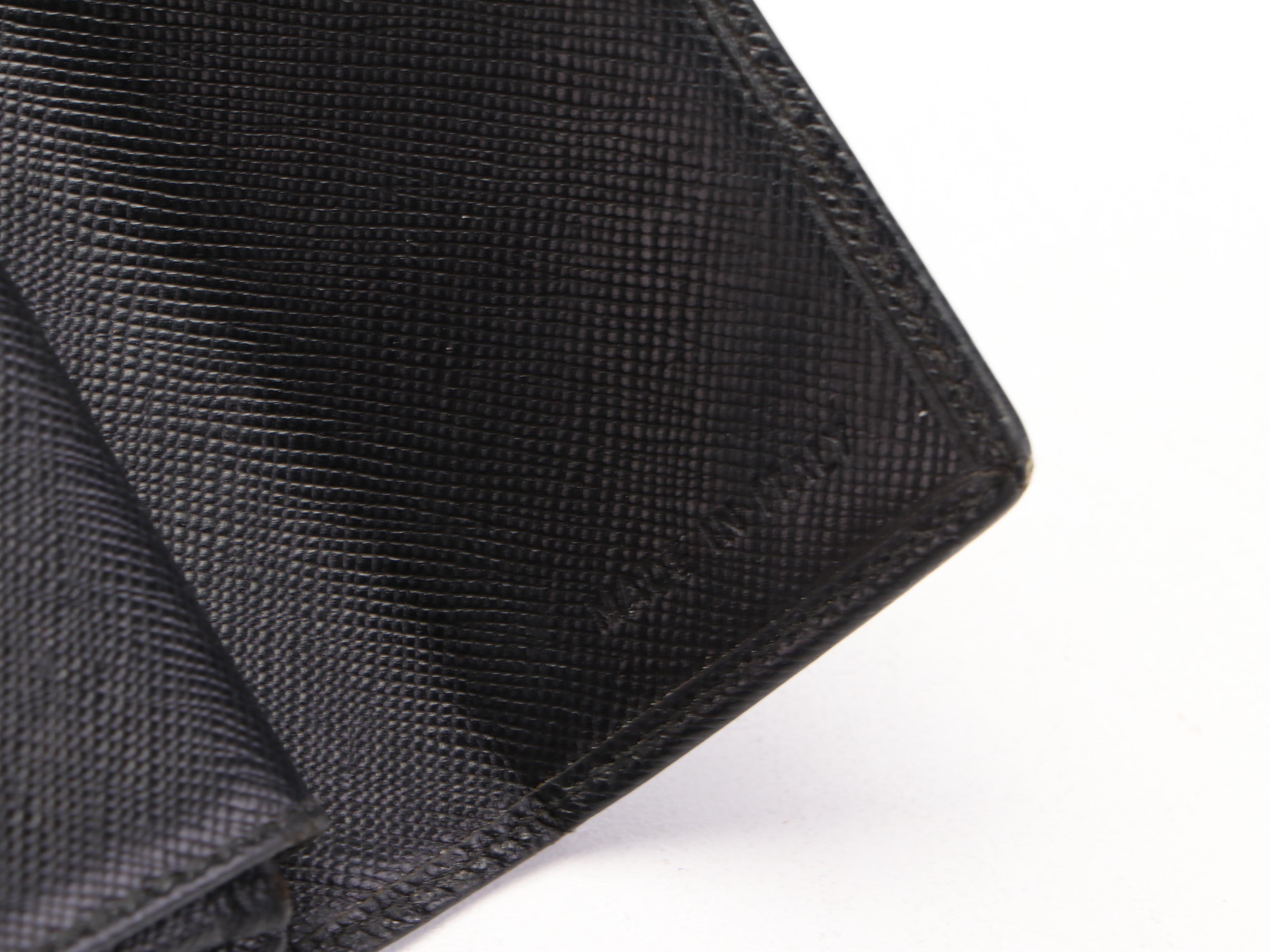 Prada Trifold Continental Wallet in Black Saffiano Leather