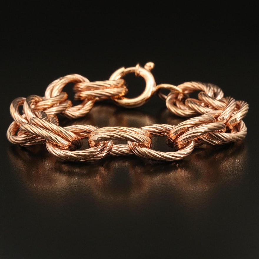 Italian Bronze Double Link Bracelet