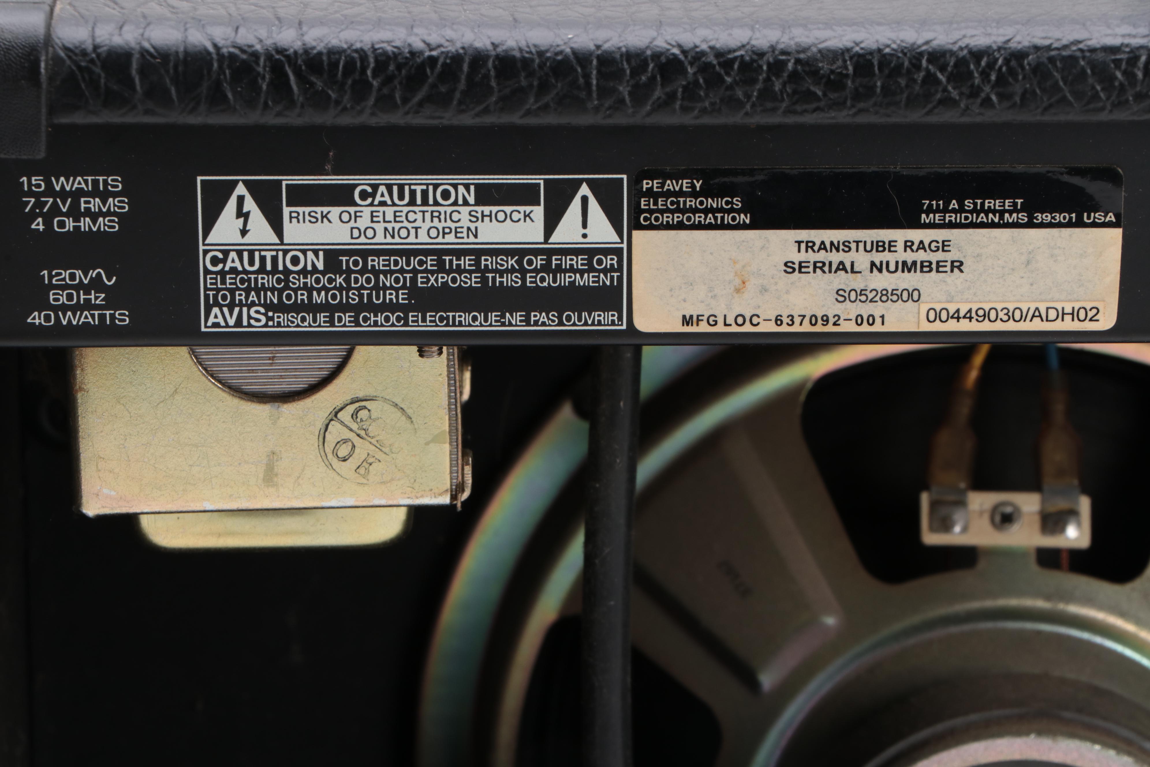 Peavey Rage 158 Guitar Amplifier with Instrument Cable