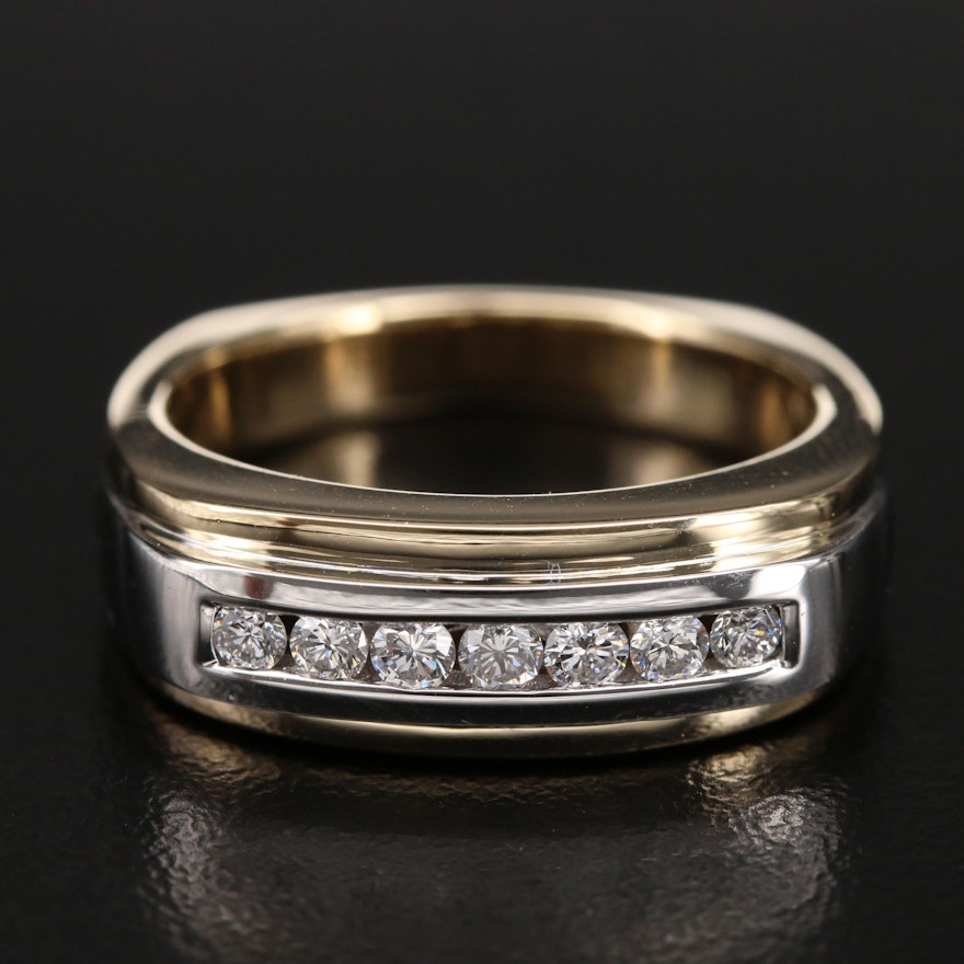 14K 0.35 CTW Diamond Channel Ring