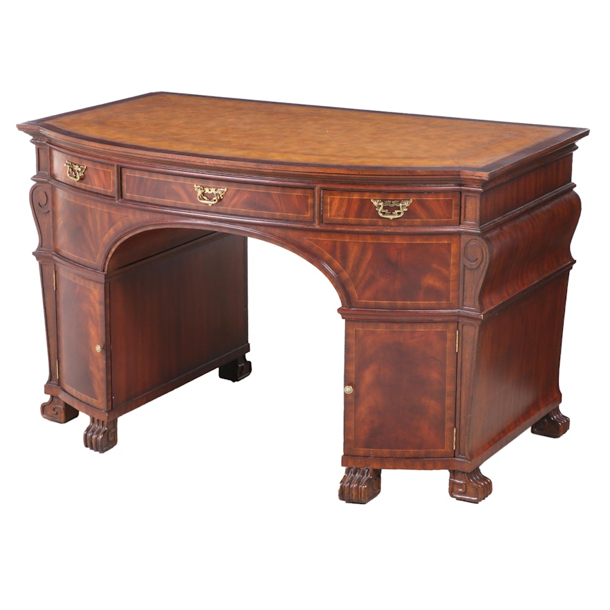 Maitland-Smith George II Style Mahogany-Veneered Kneehole Desk