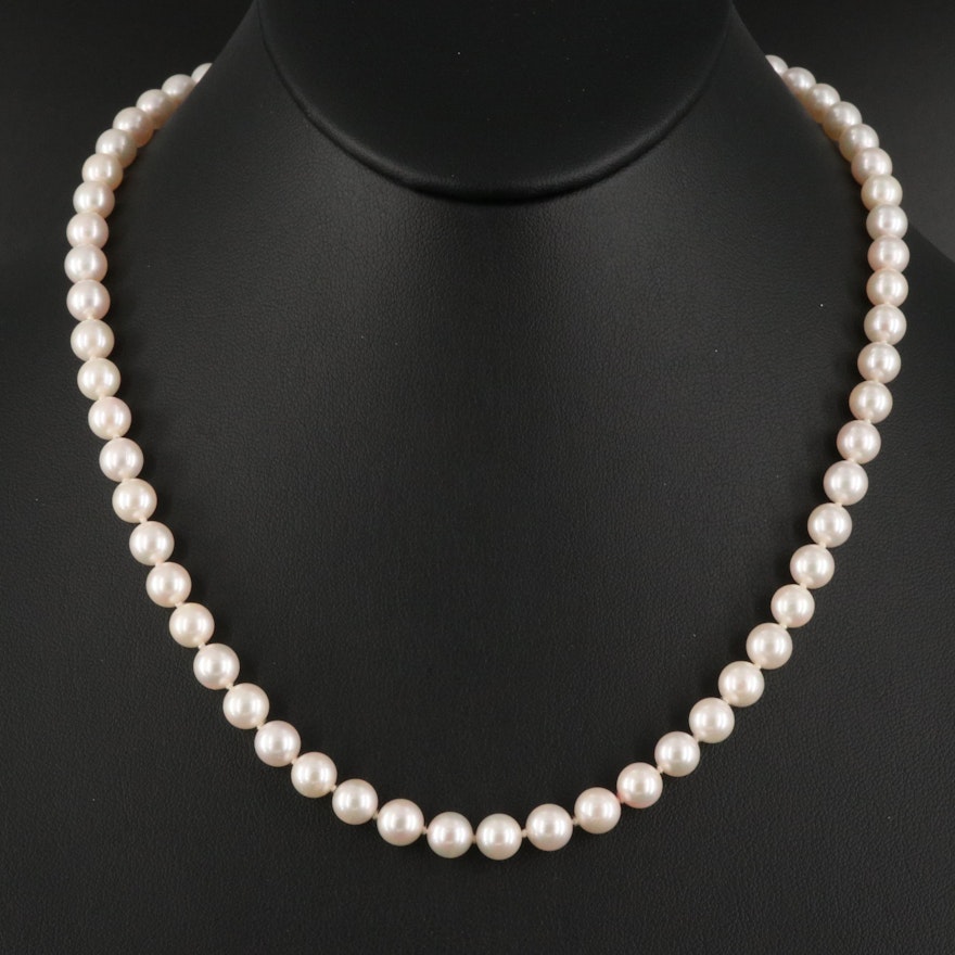 Pearl Necklace with 14K Clasp