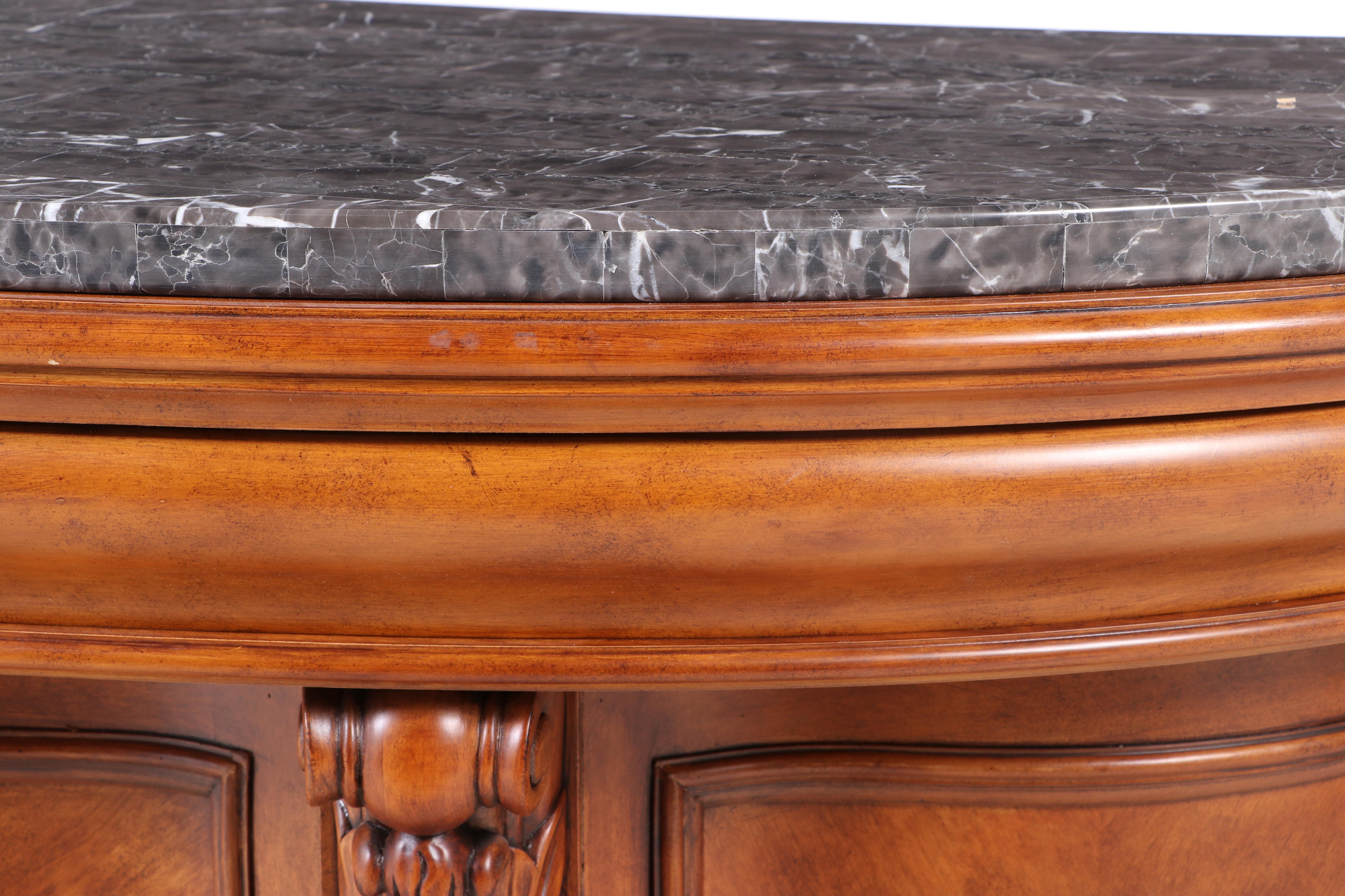 Pulaski Furniture "Edwardian Collection" Cherry-Veneered and Marble Top Bar