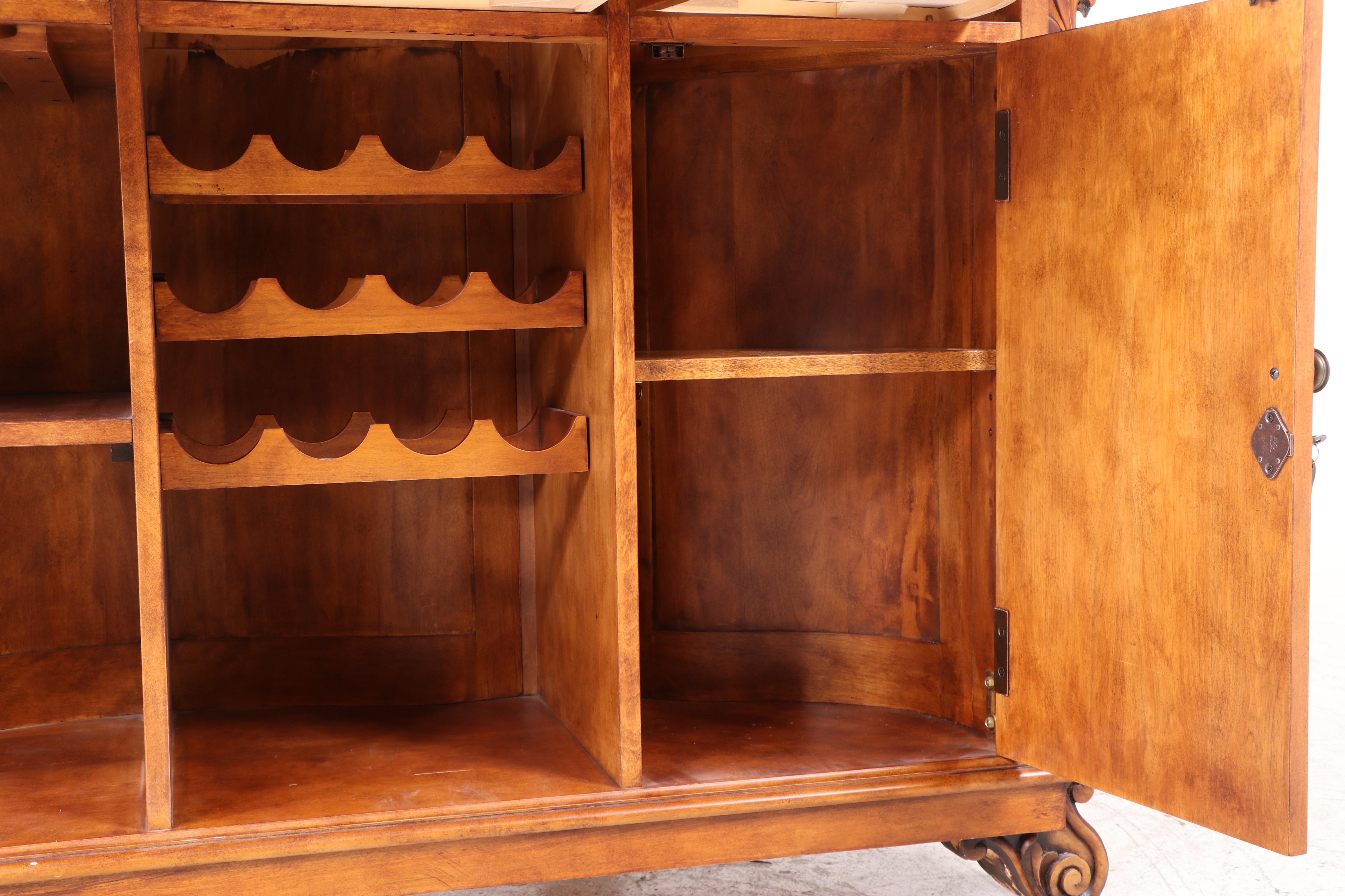 Pulaski Furniture "Edwardian Collection" Cherry-Veneered and Marble Top Bar