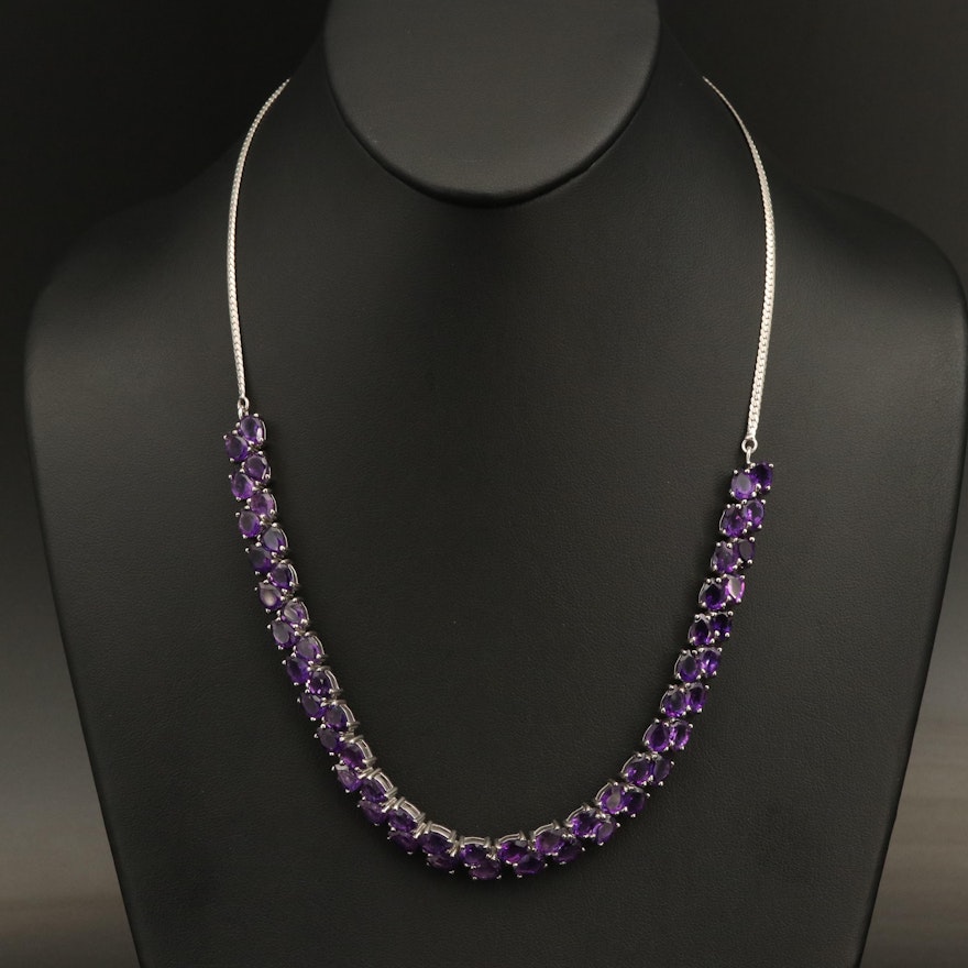 Sterling Silver Amethyst Necklace