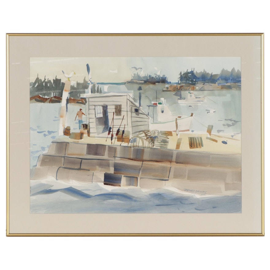 Sanford Brooks Watercolor Painting "Vikings at Kovik, Gotland," Mid-20th Century