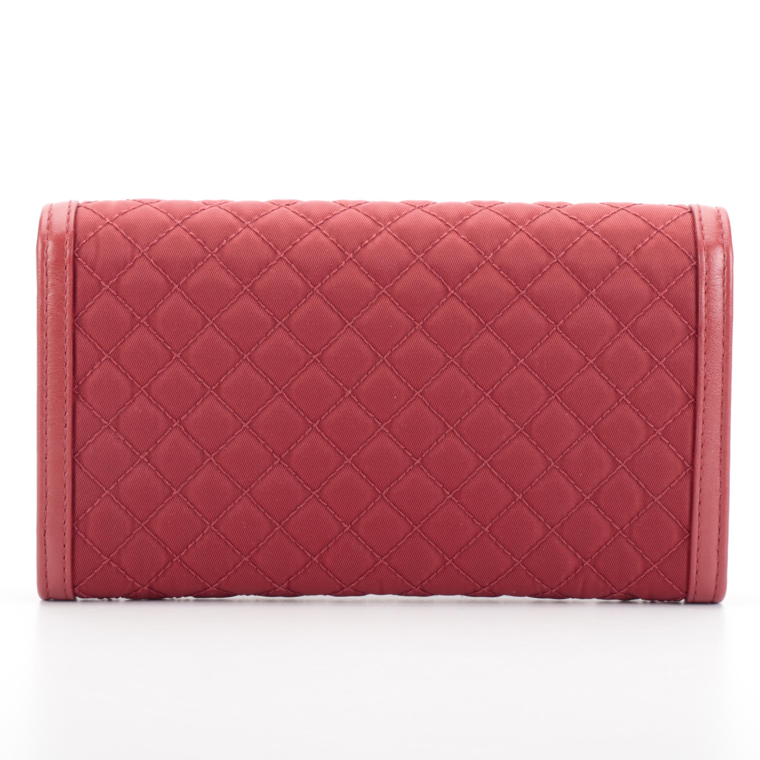 Prada Crossbody Wallet in Quilted Red Nylon Tessuto and Leather in Box