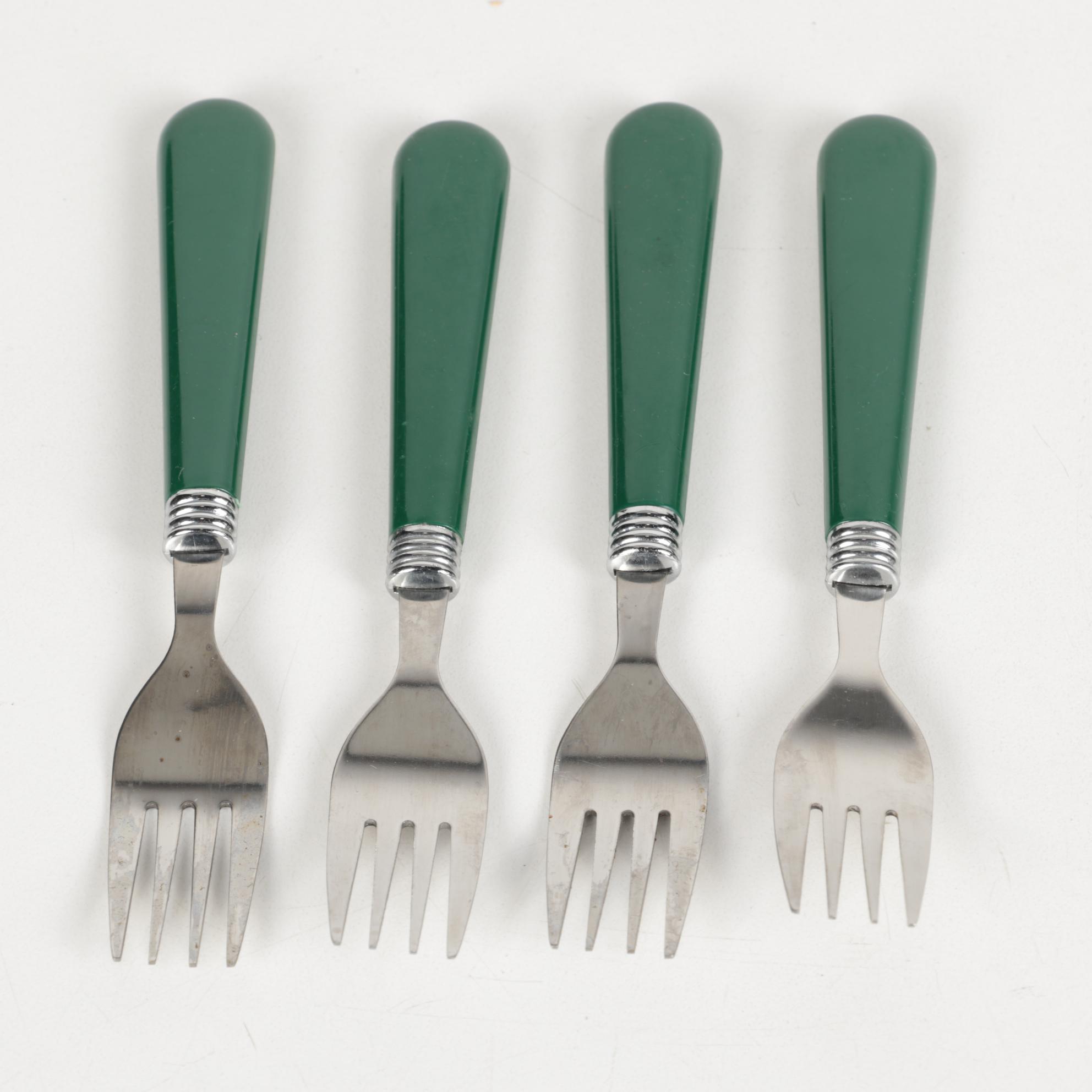 Oneida Hunter Green "Palette" Stainless Steel Flatware