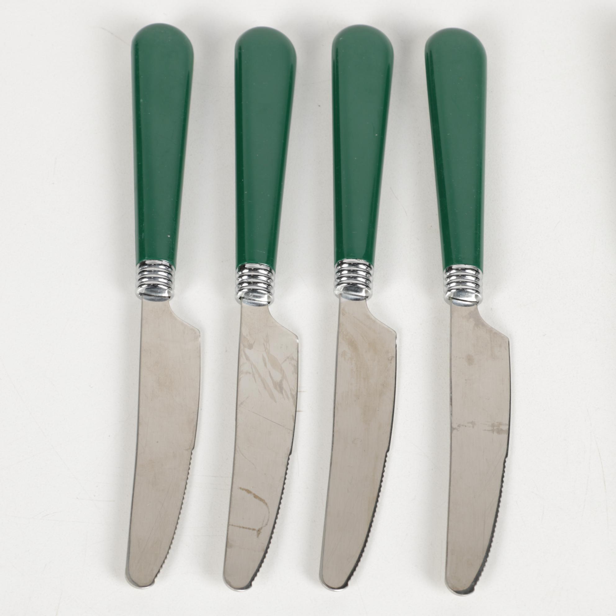 Oneida Hunter Green "Palette" Stainless Steel Flatware