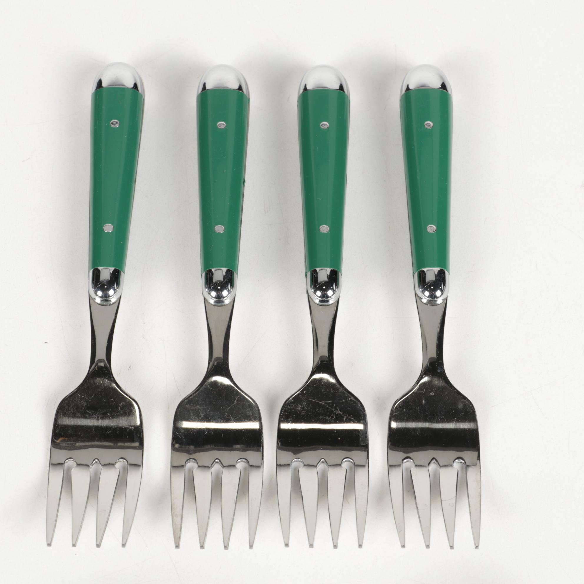 Oneida Hunter Green "Palette" Stainless Steel Flatware