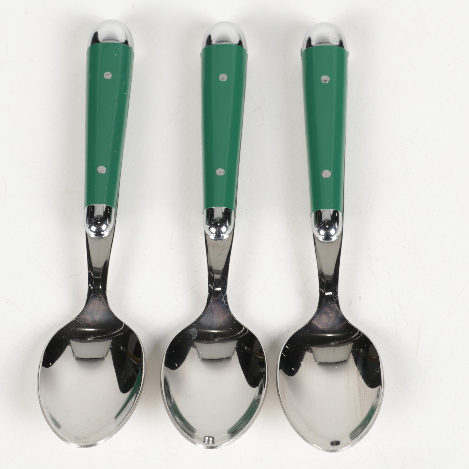 Oneida Hunter Green "Palette" Stainless Steel Flatware