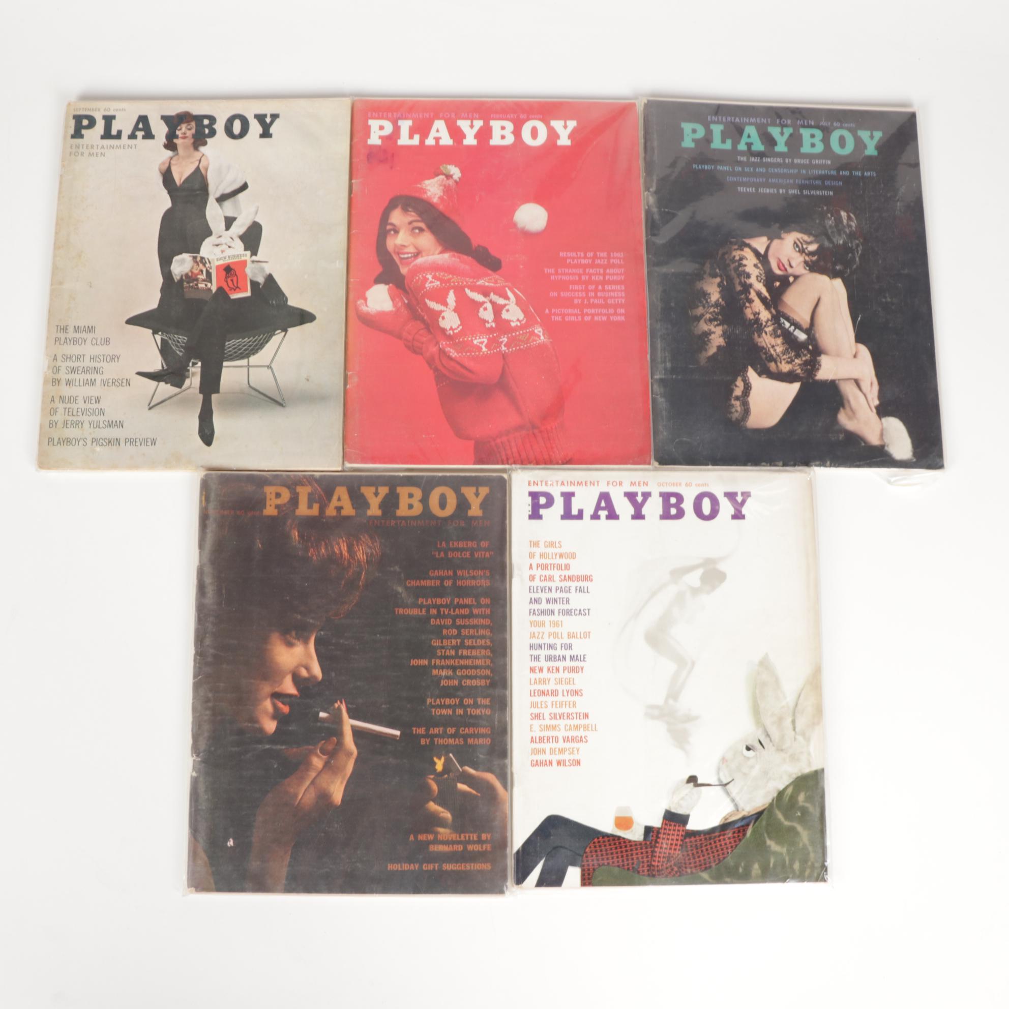 "Playboy" Magazines Featuring Holiday and Anniversary Issues, 1960–1961