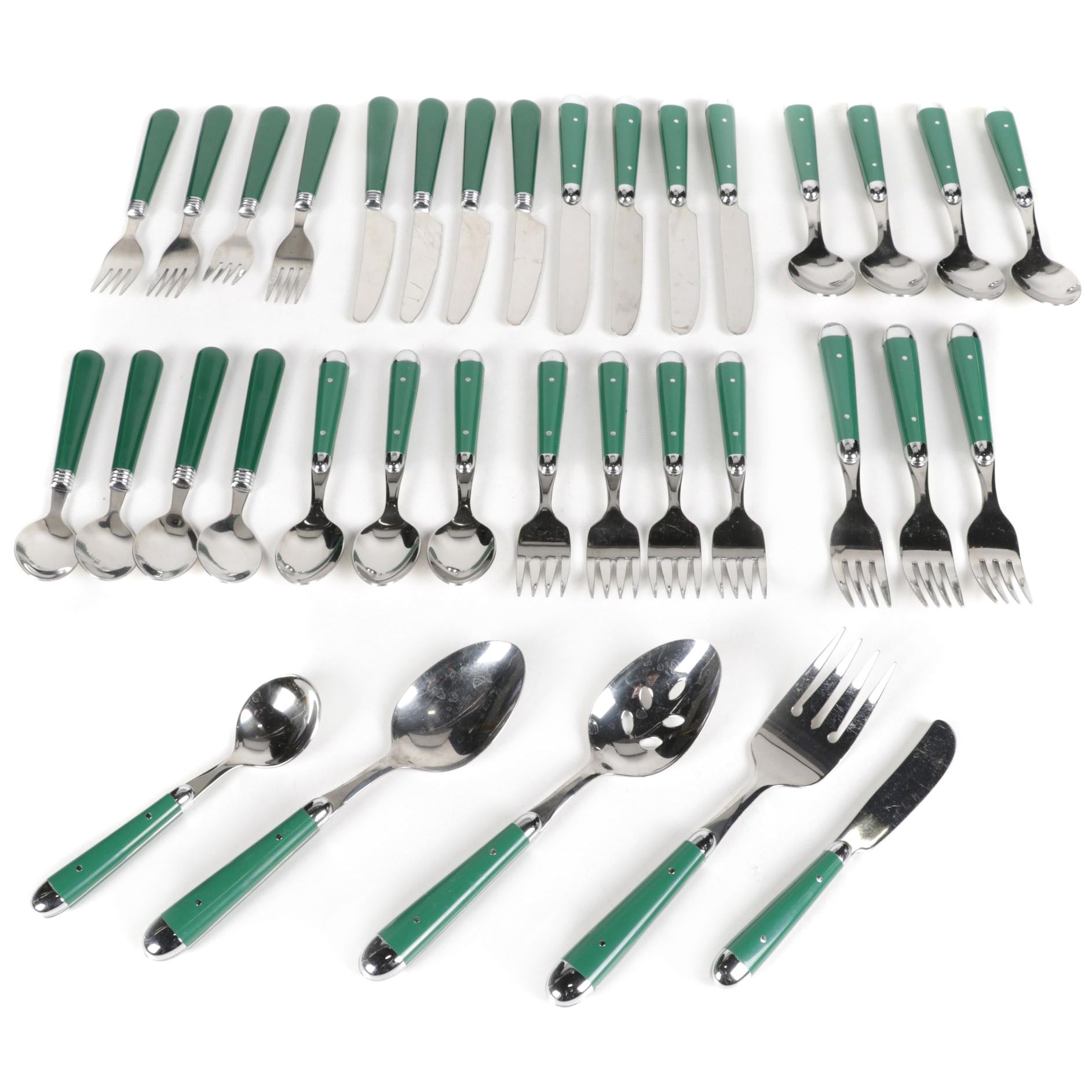 Oneida Hunter Green "Palette" Stainless Steel Flatware