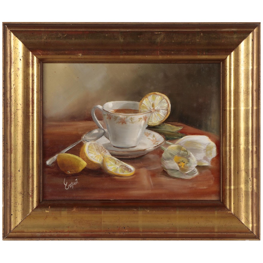 Still Life Oil Painting of Teacup