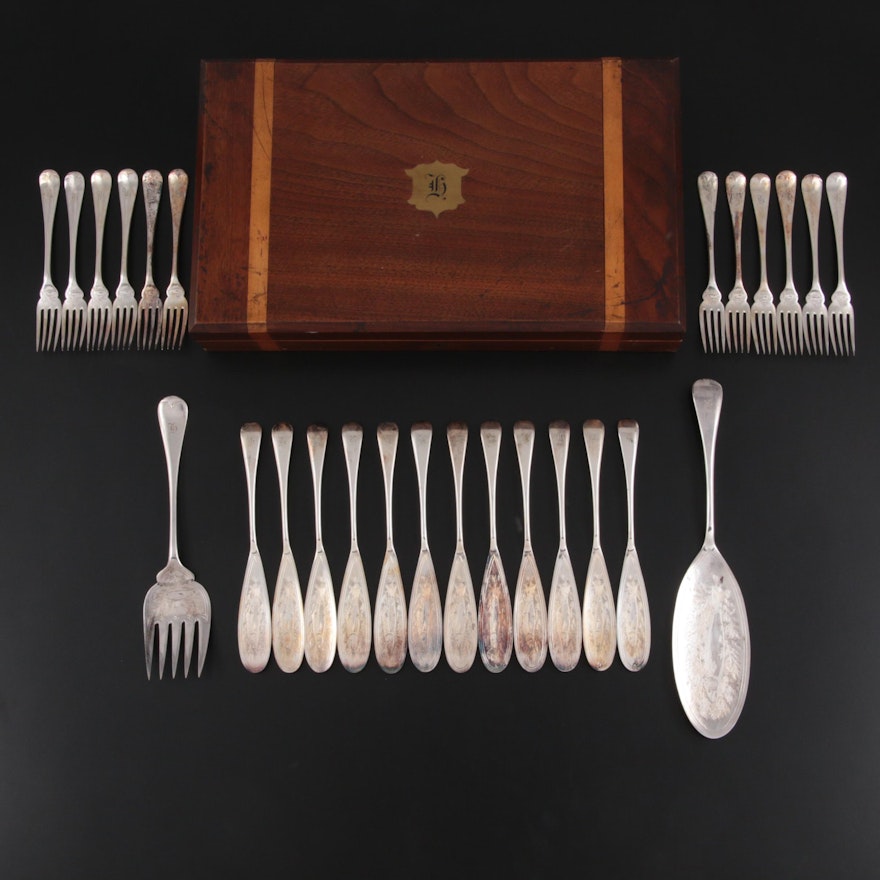 Roberts & Belk English Silver Plate Fish Serving Set, Late 19th/Early 20th C.
