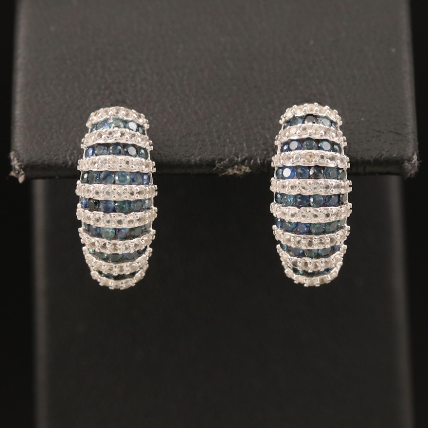 Sterling Sapphire and Topaz Earrings