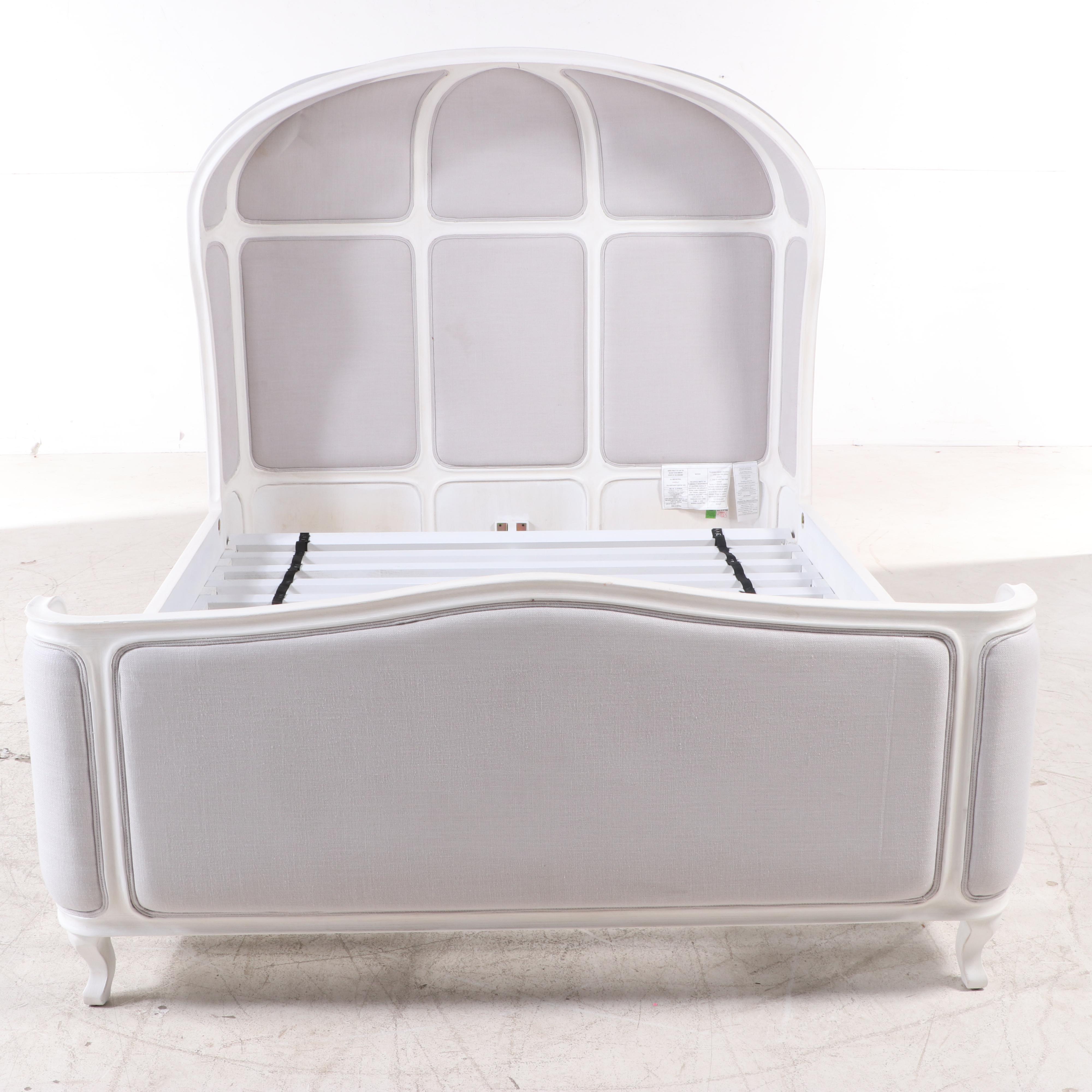 Restoration Hardware "Versailles" Painted and Upholstered Queen Size Bed Frame