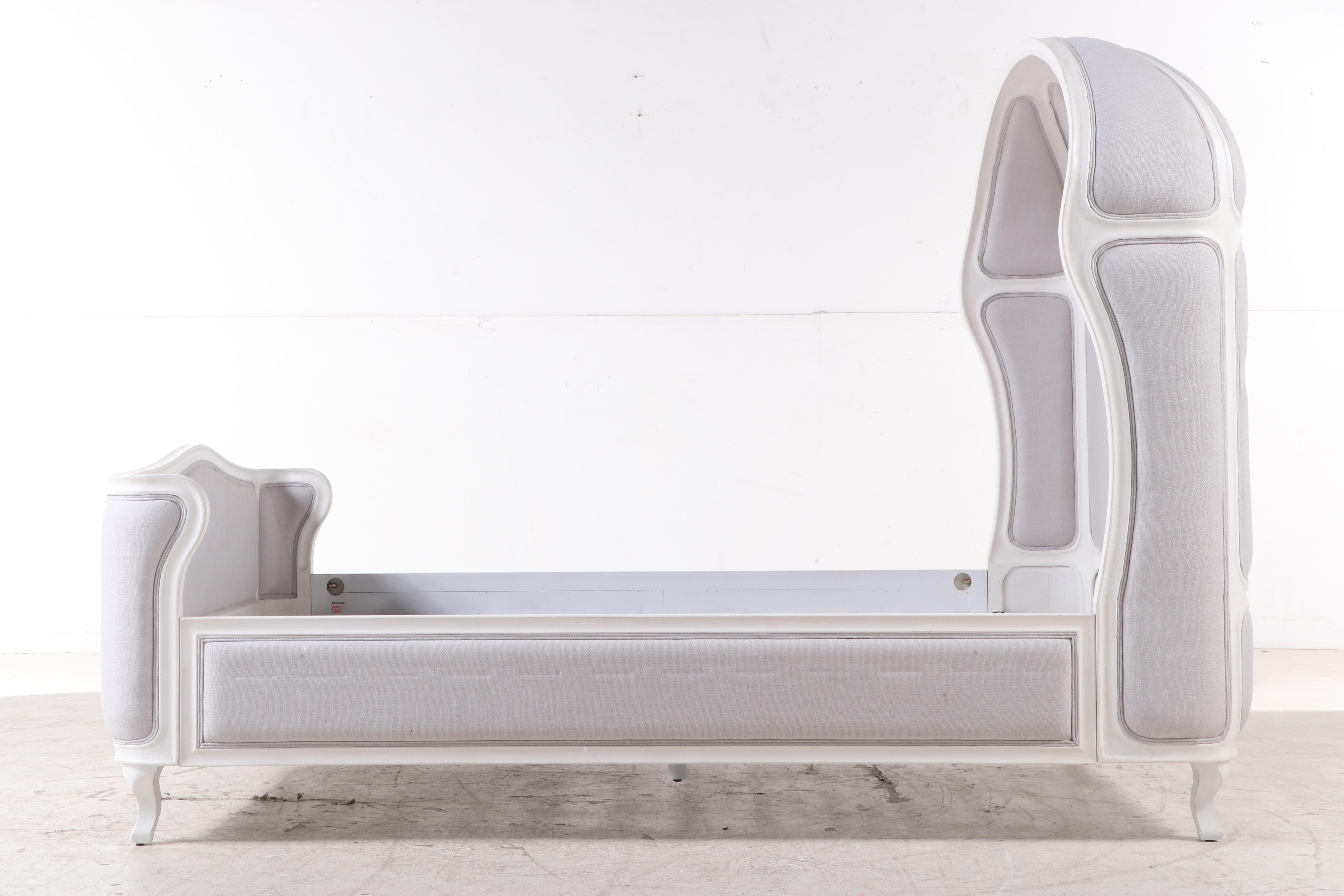 Restoration Hardware "Versailles" Painted and Upholstered Queen Size Bed Frame