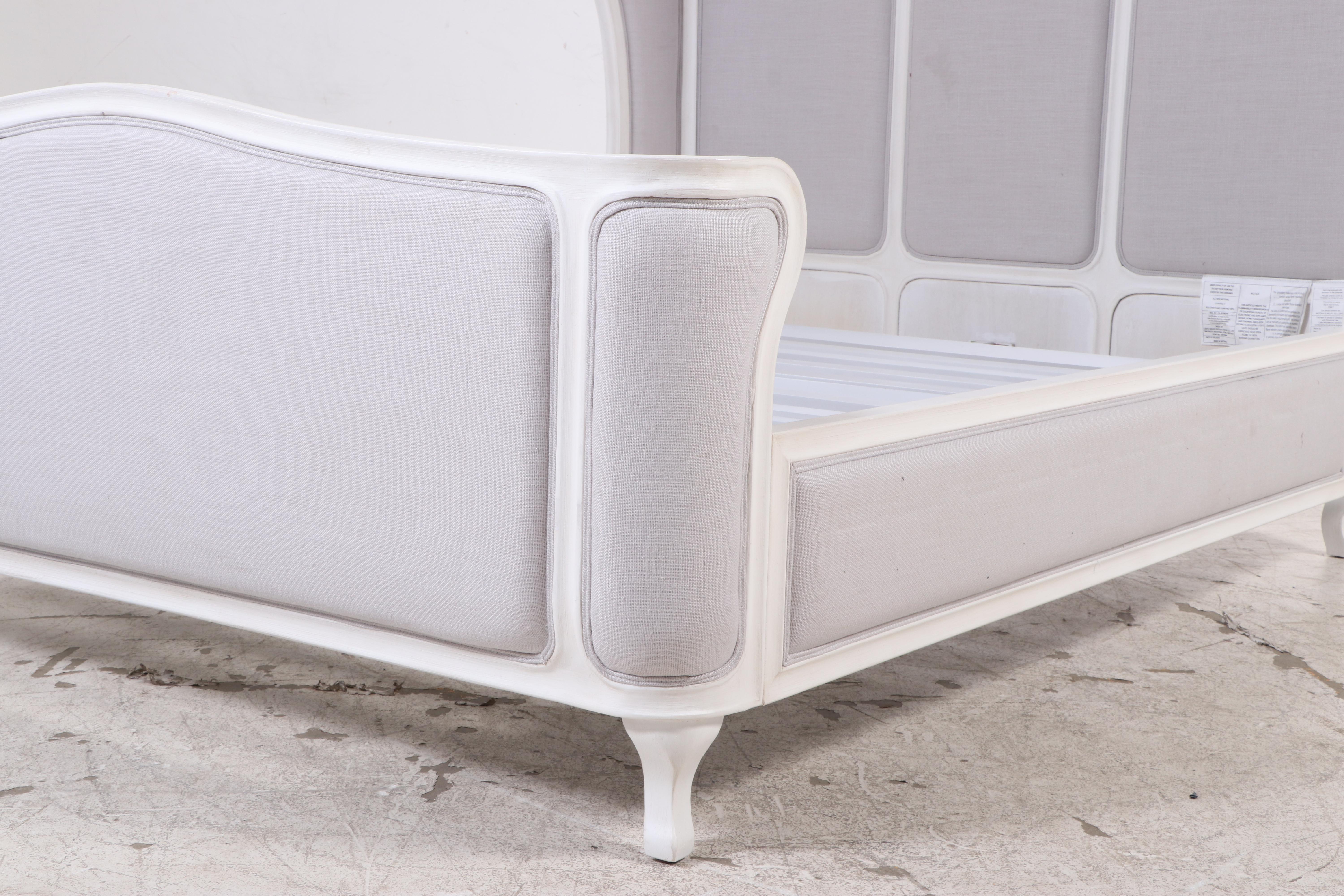 Restoration Hardware "Versailles" Painted and Upholstered Queen Size Bed Frame