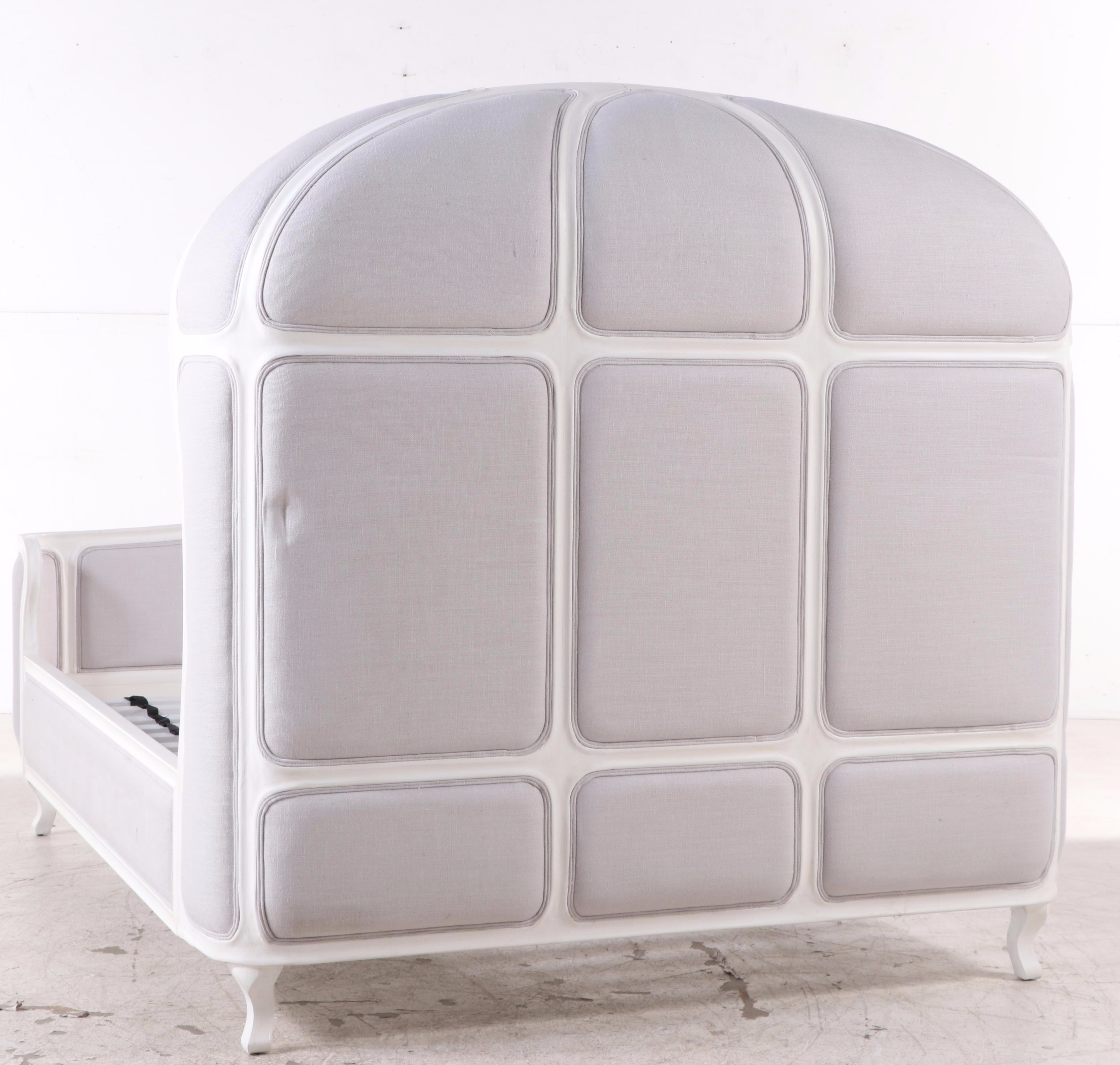 Restoration Hardware "Versailles" Painted and Upholstered Queen Size Bed Frame