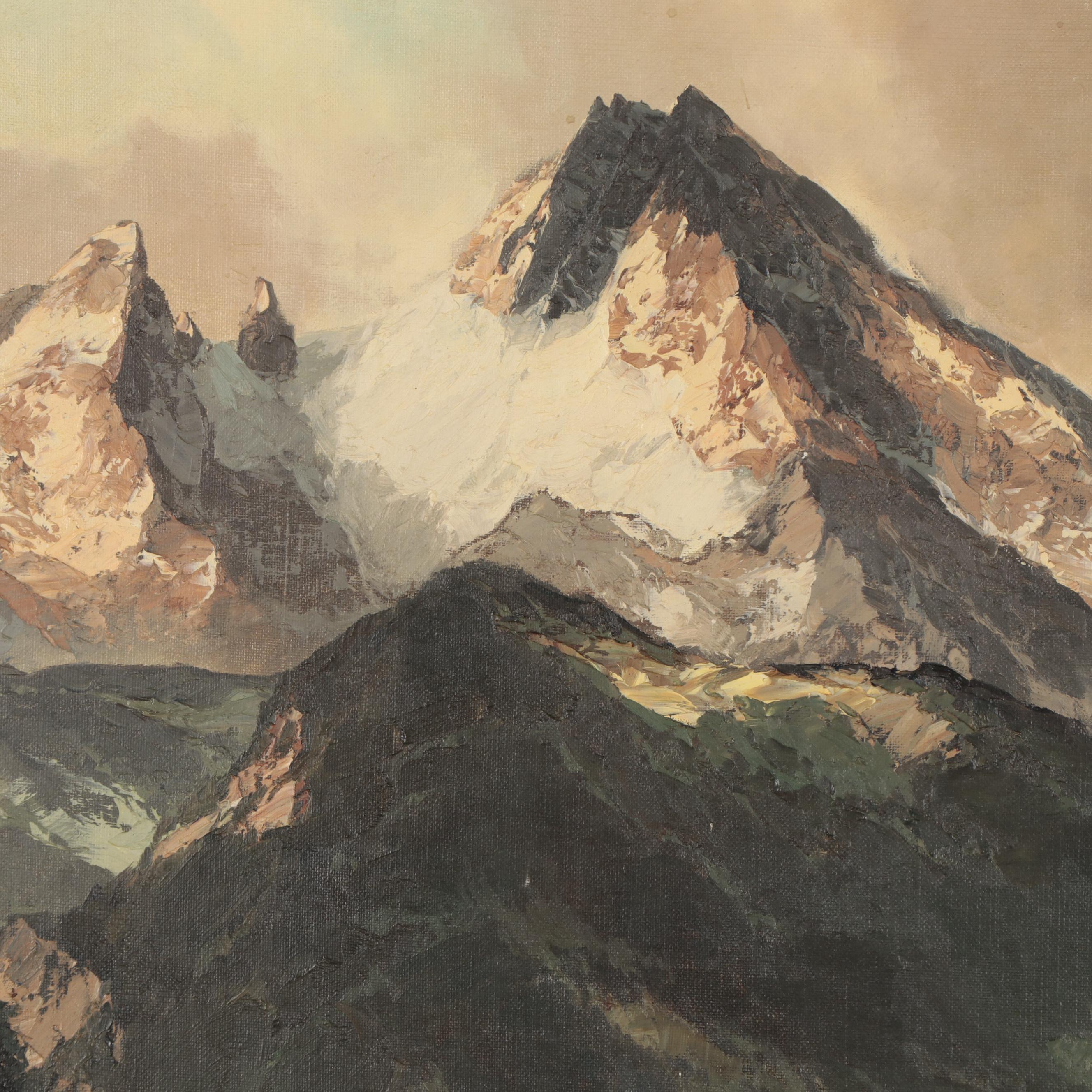 Arno Lemke Landscape Oil Painting of Munich, Mid-20th Century