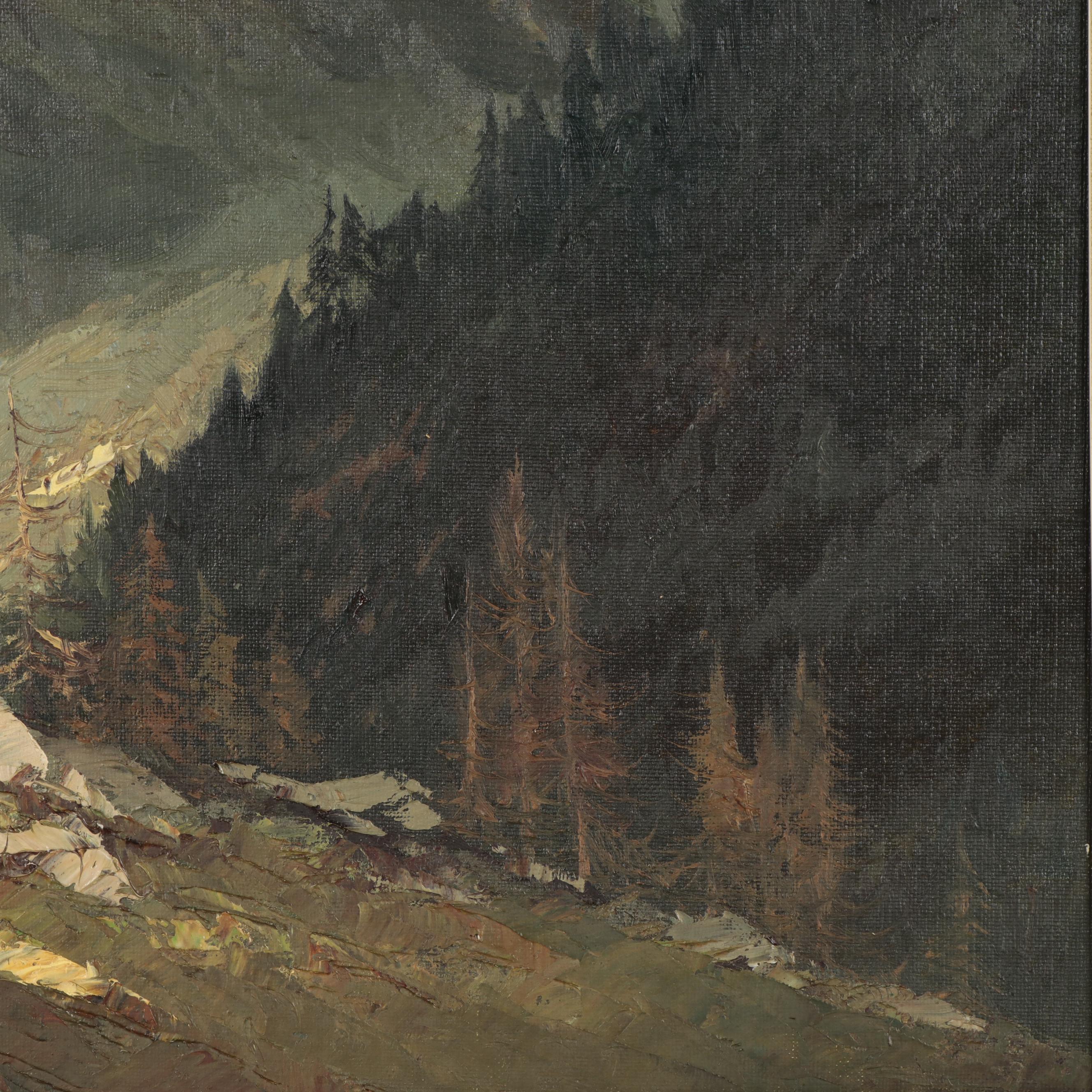 Arno Lemke Landscape Oil Painting of Munich, Mid-20th Century