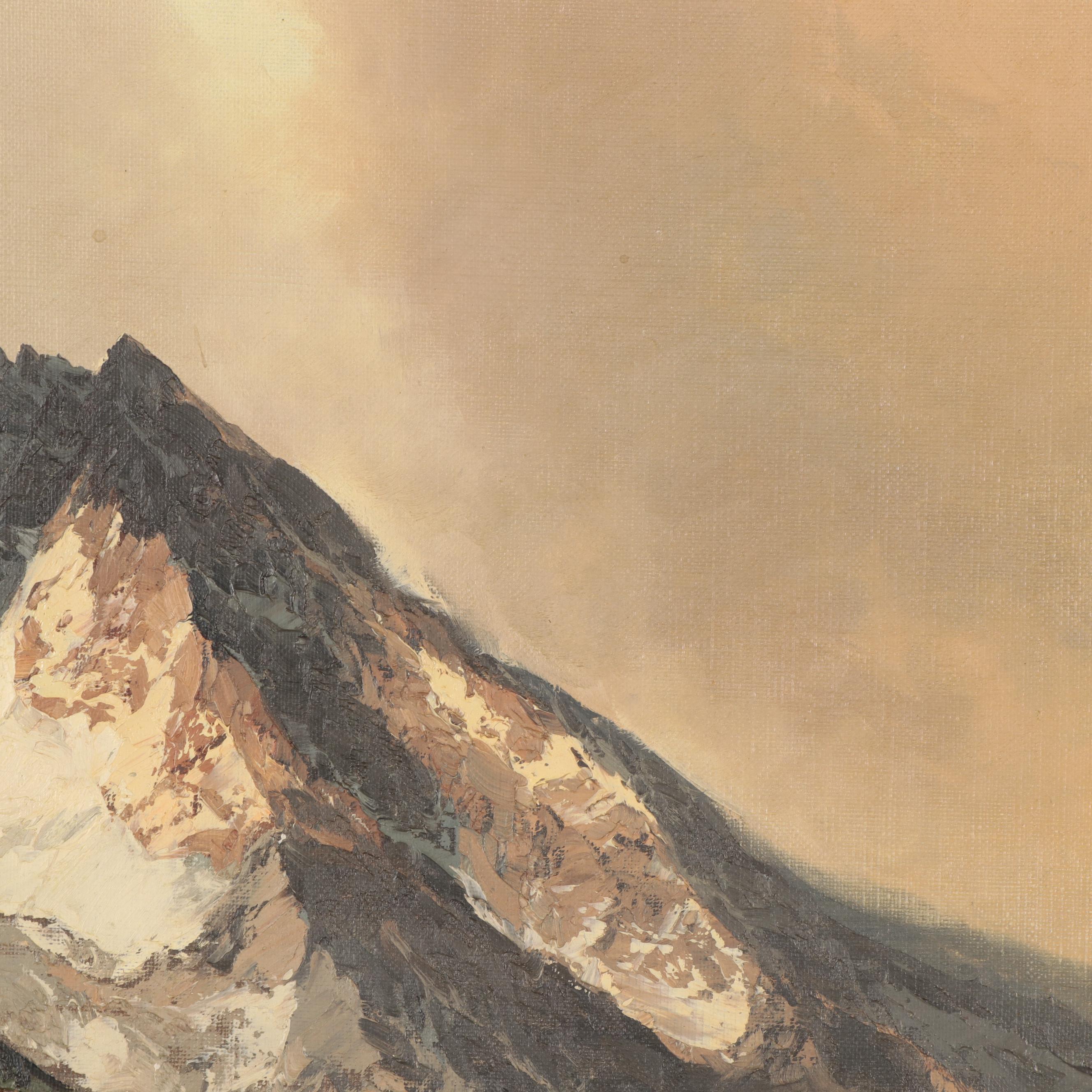 Arno Lemke Landscape Oil Painting of Munich, Mid-20th Century