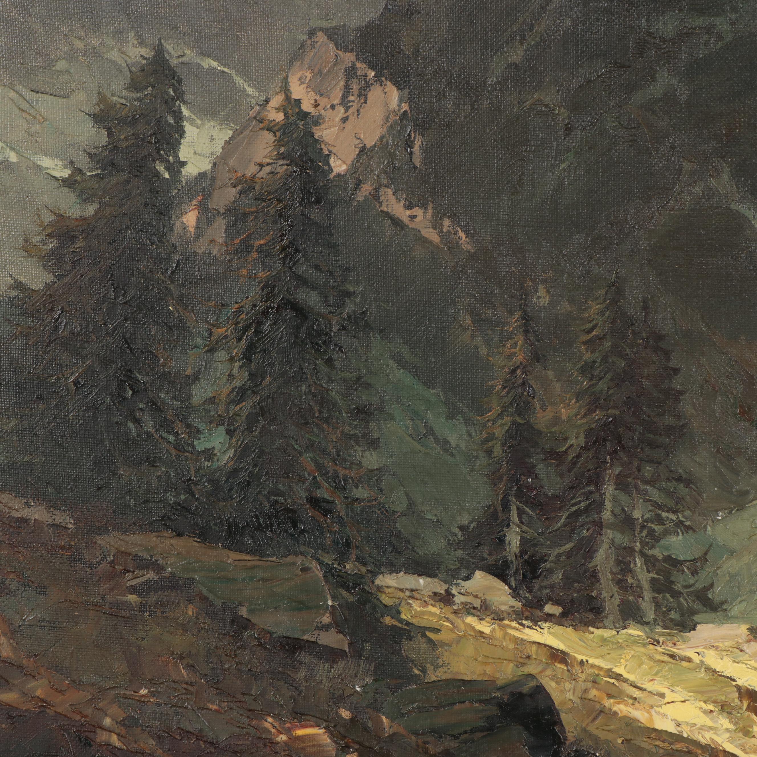 Arno Lemke Landscape Oil Painting of Munich, Mid-20th Century