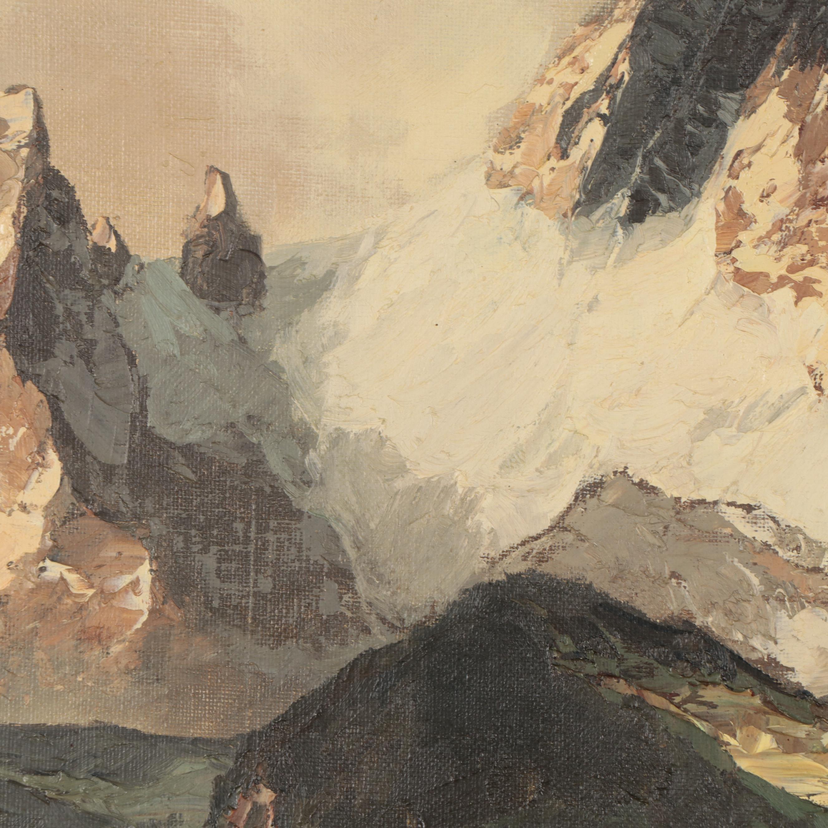 Arno Lemke Landscape Oil Painting of Munich, Mid-20th Century