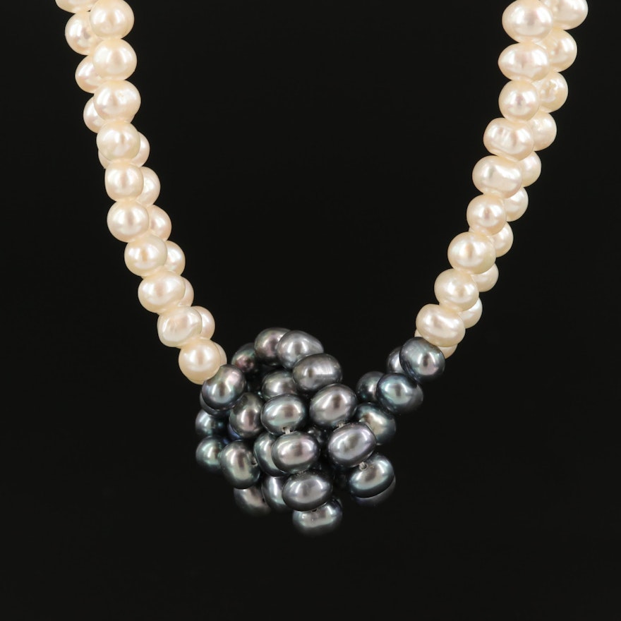 Pearl Double-Strand Necklace with 14K Clasp