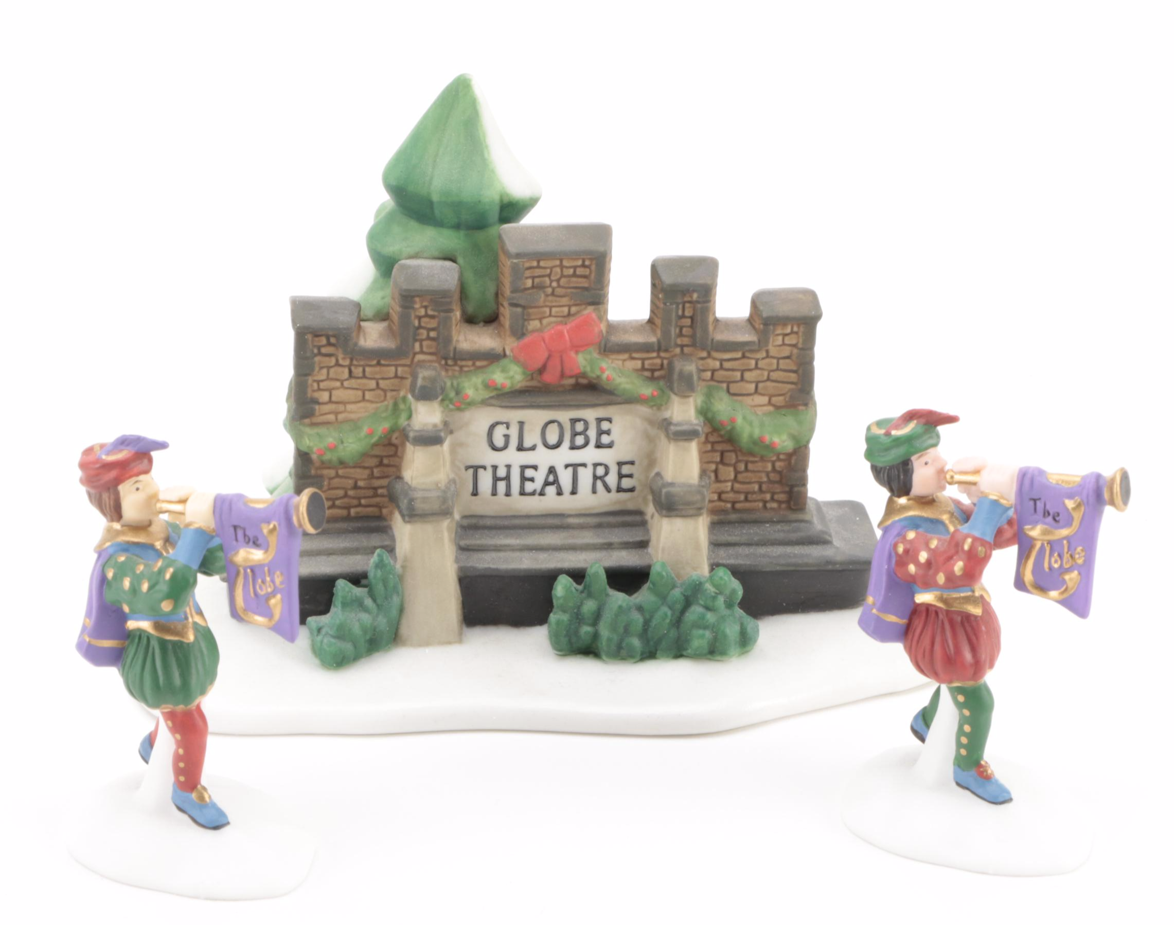 Department 56 "The Old Globe Theatre" with Other Porcelain Buildings