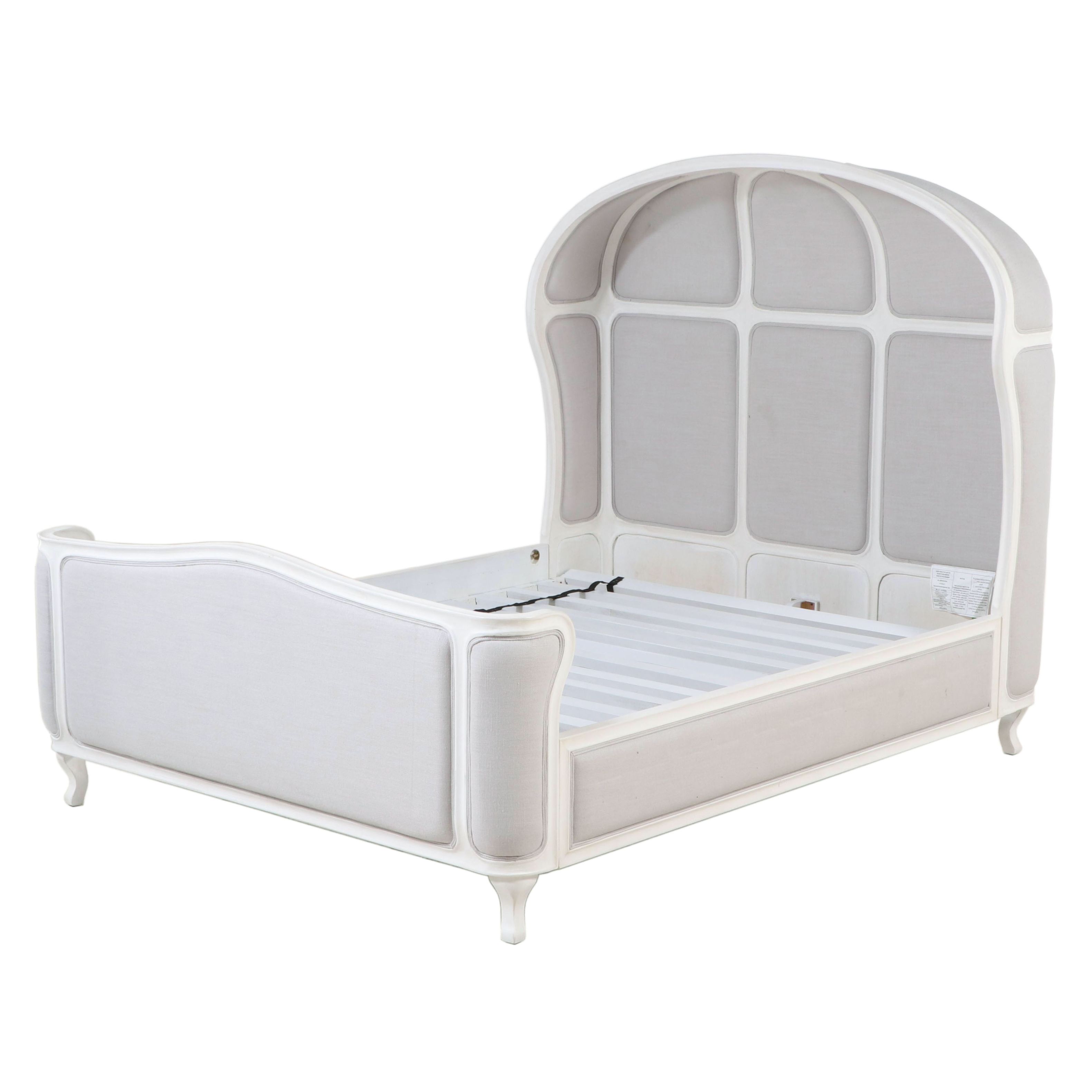 Restoration Hardware "Versailles" Painted and Upholstered Queen Size Bed Frame