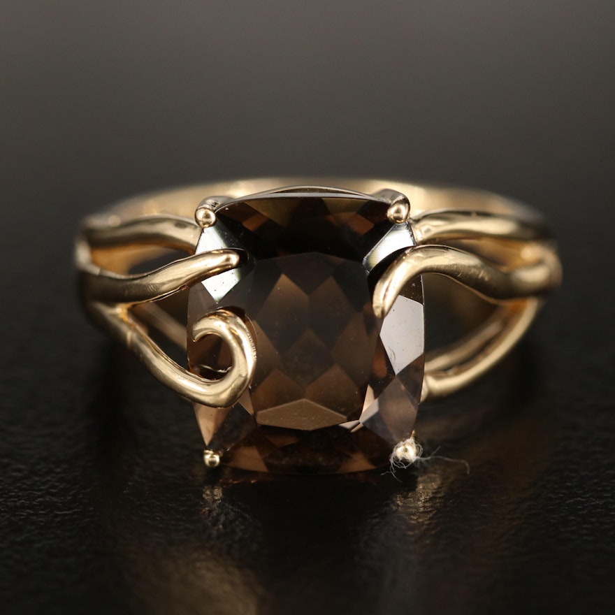 14K Smoky Quartz Ring