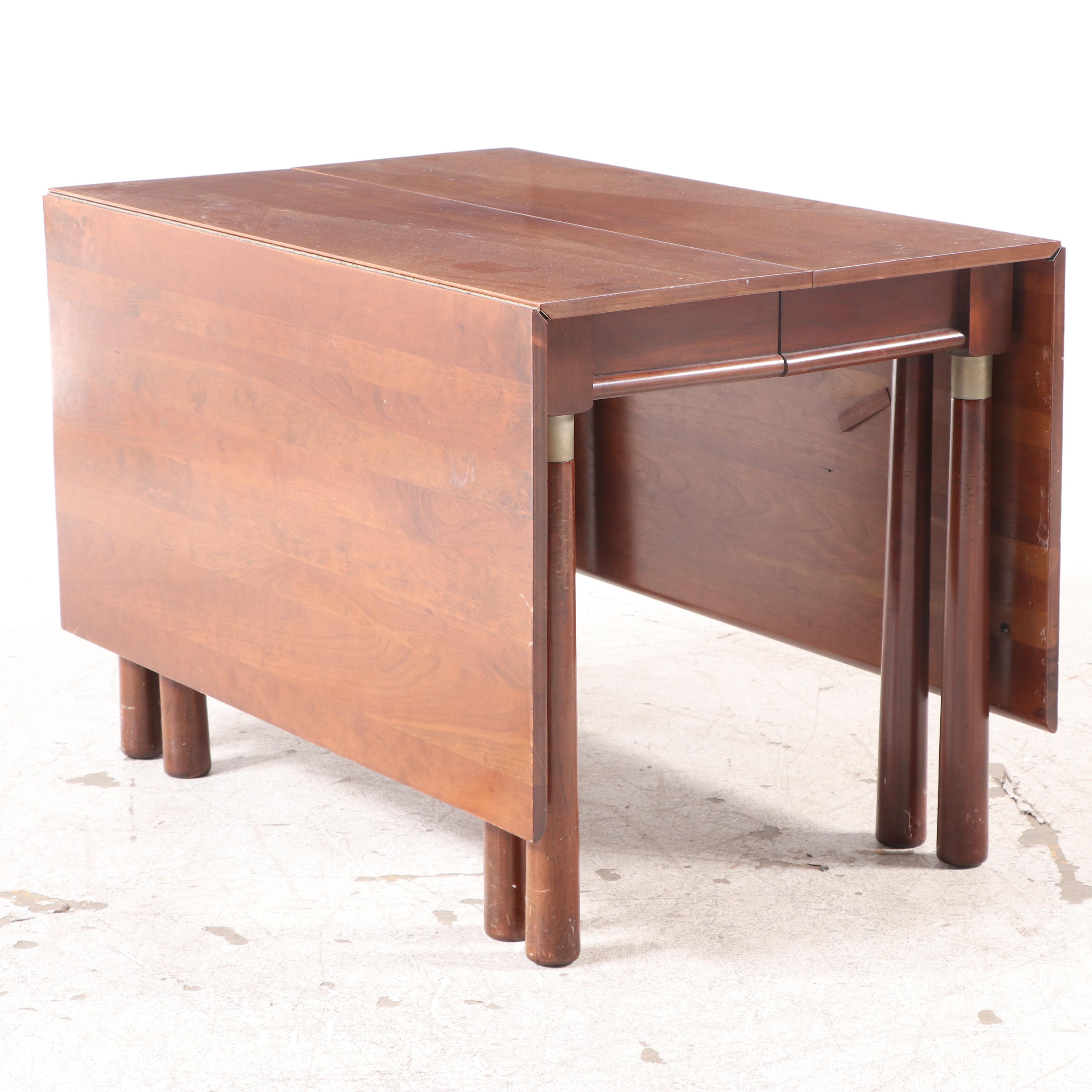 Willett "Trans-East" Cherry Drop-Leaf Dining Table and Chairs, Mid-20th Century