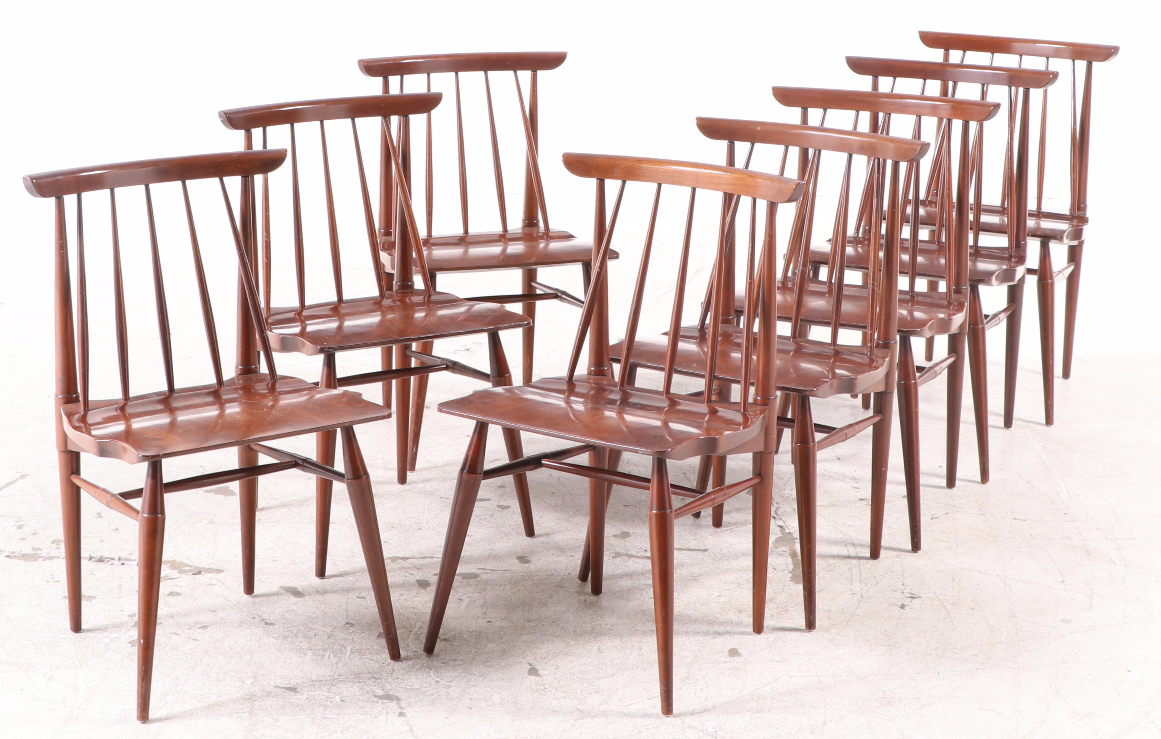 Willett "Trans-East" Cherry Drop-Leaf Dining Table and Chairs, Mid-20th Century