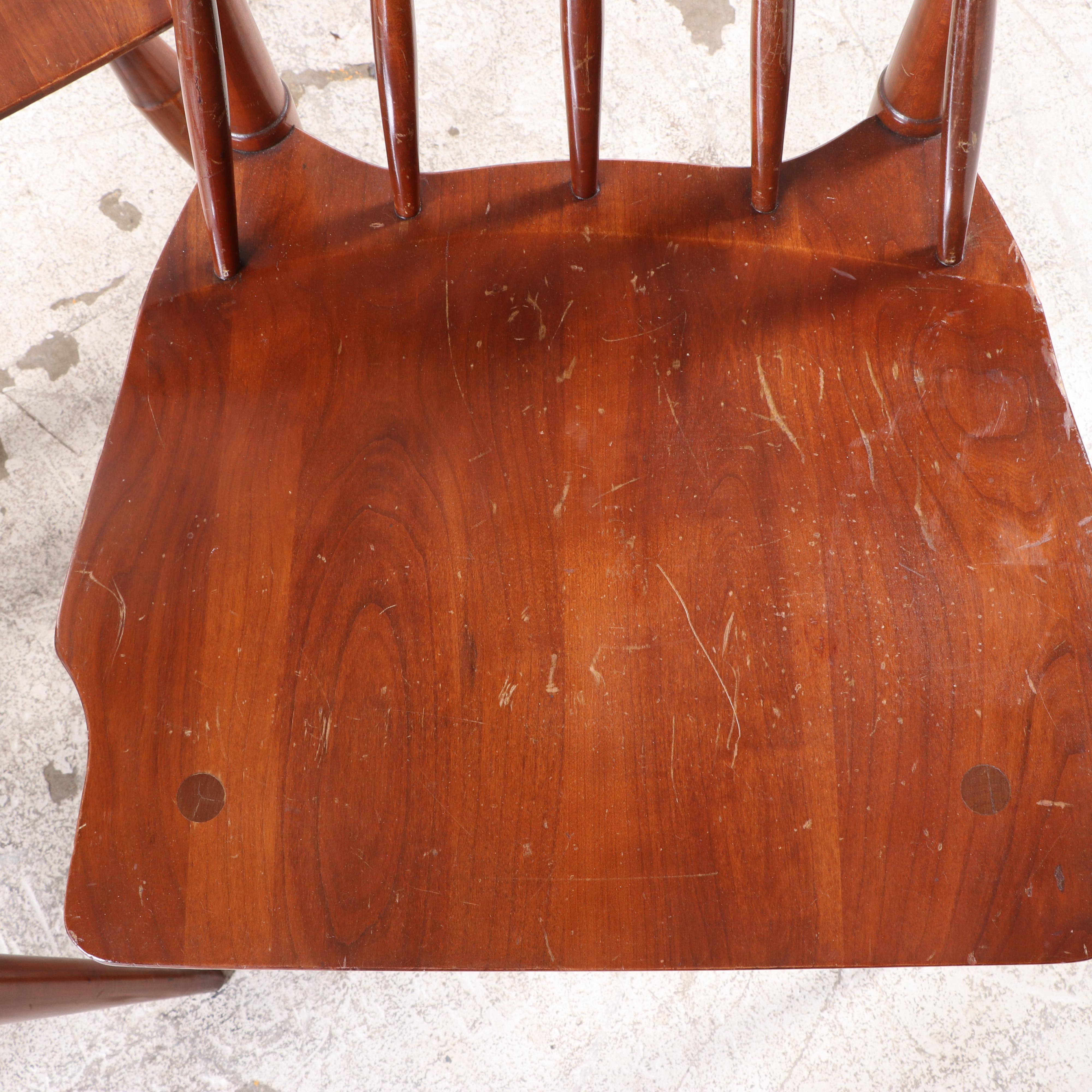 Willett "Trans-East" Cherry Drop-Leaf Dining Table and Chairs, Mid-20th Century